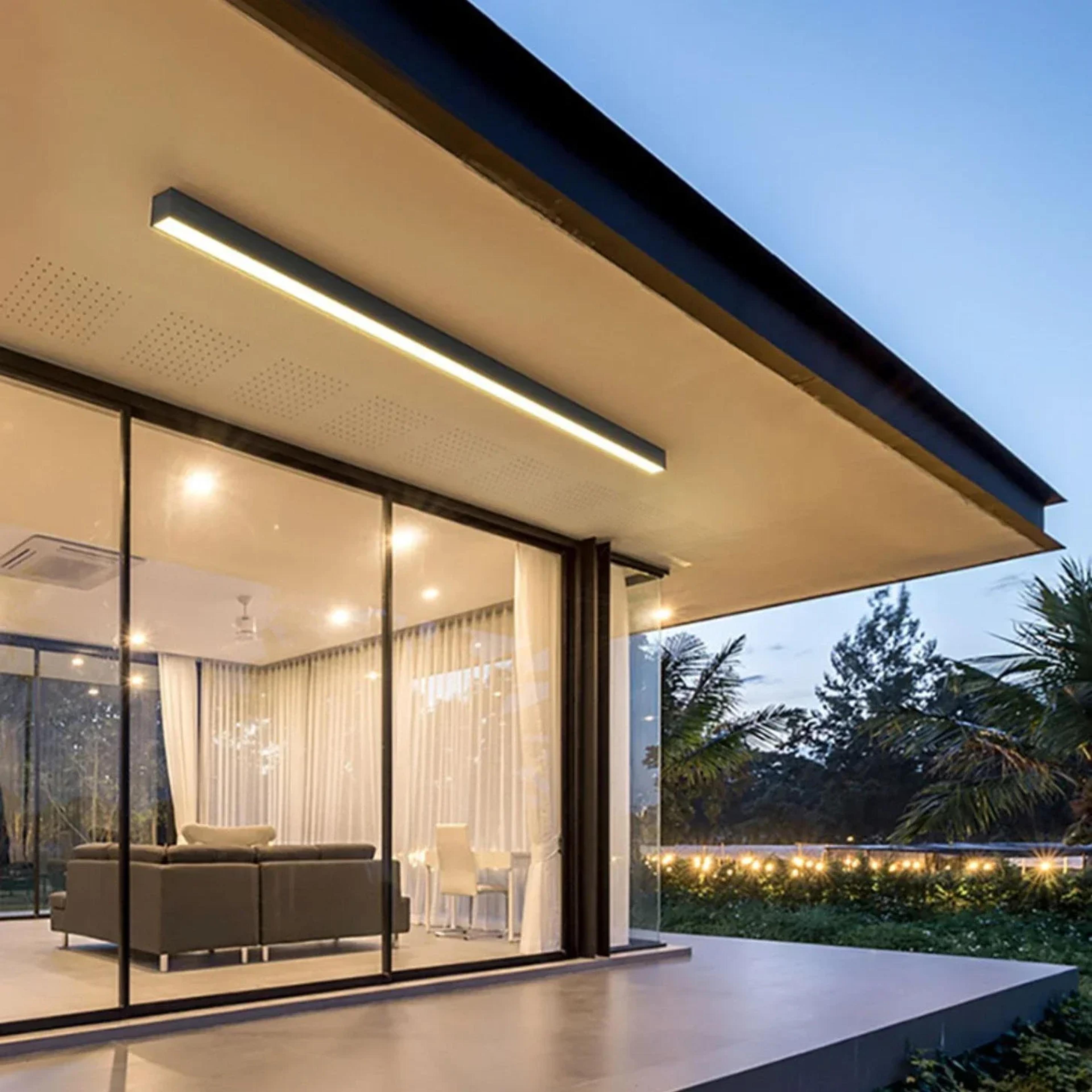 Waterproof Outdoor Long Strip Wall Lamp Sunshine Room And Corridor Entrance Light Rainproof Garden  2