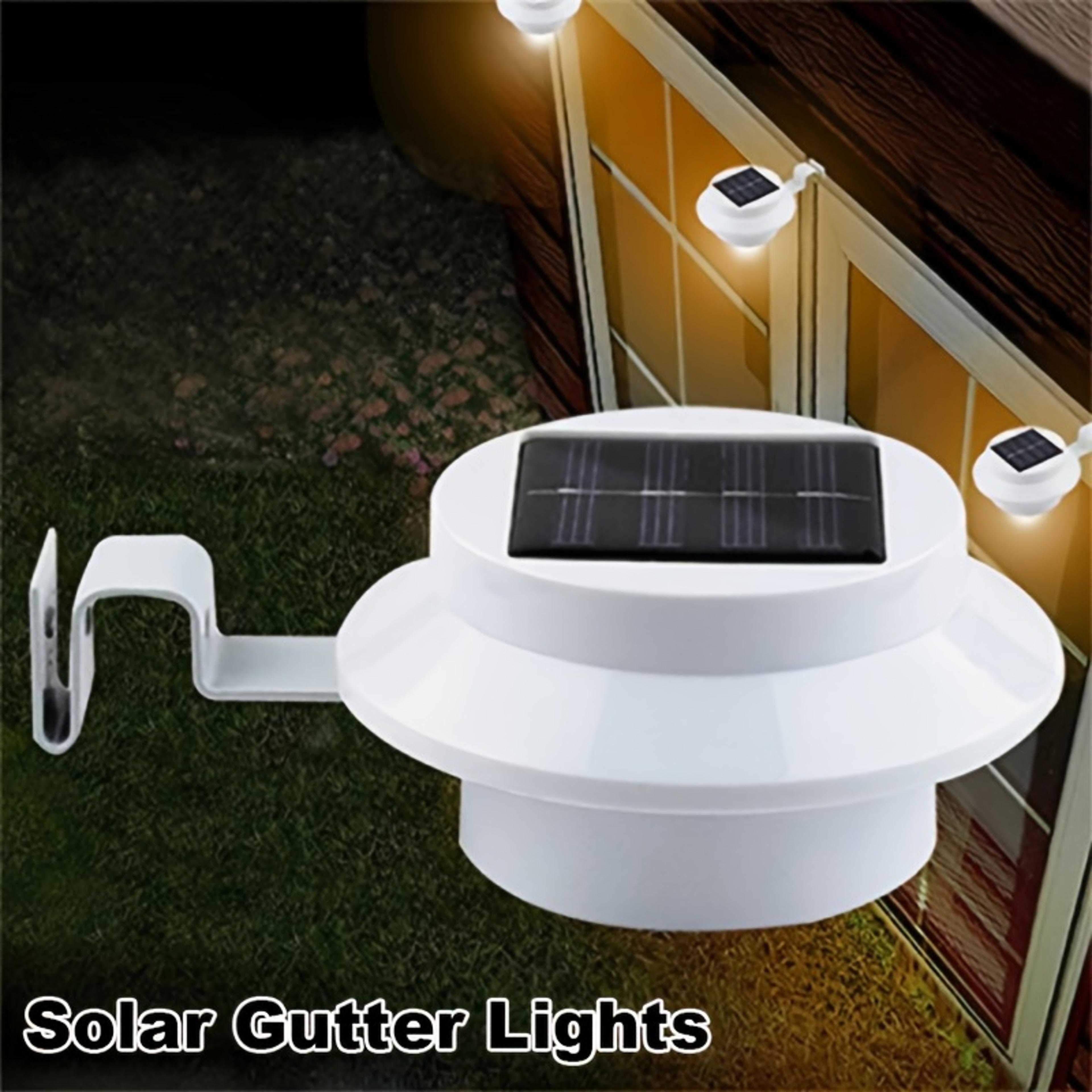 Waterproof Solar Gutter Lights Solar Charge Porch Wall Fixtures Outdoor Pathway Fence Illumination  1