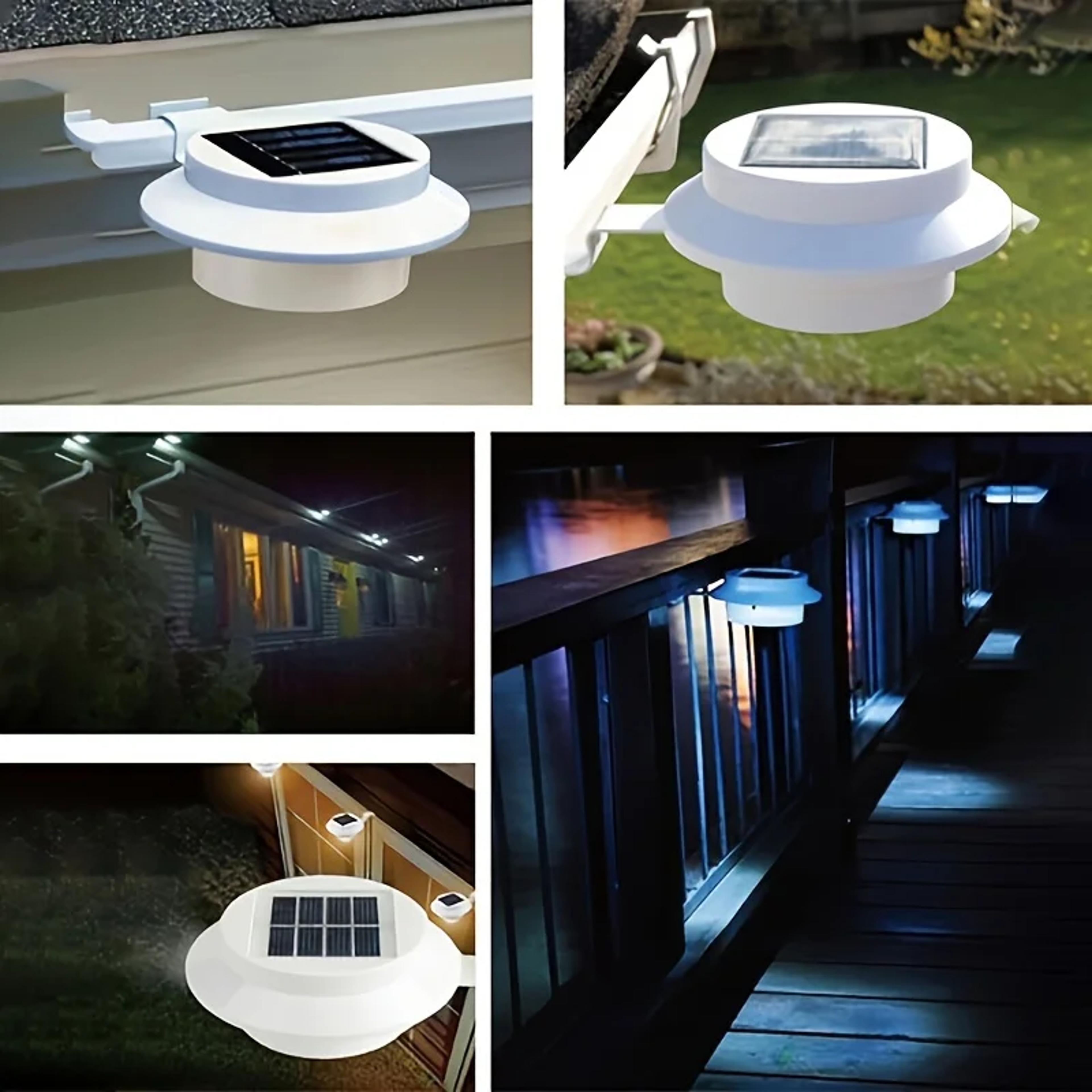 Waterproof Solar Gutter Lights Solar Charge Porch Wall Fixtures Outdoor Pathway Fence Illumination  0