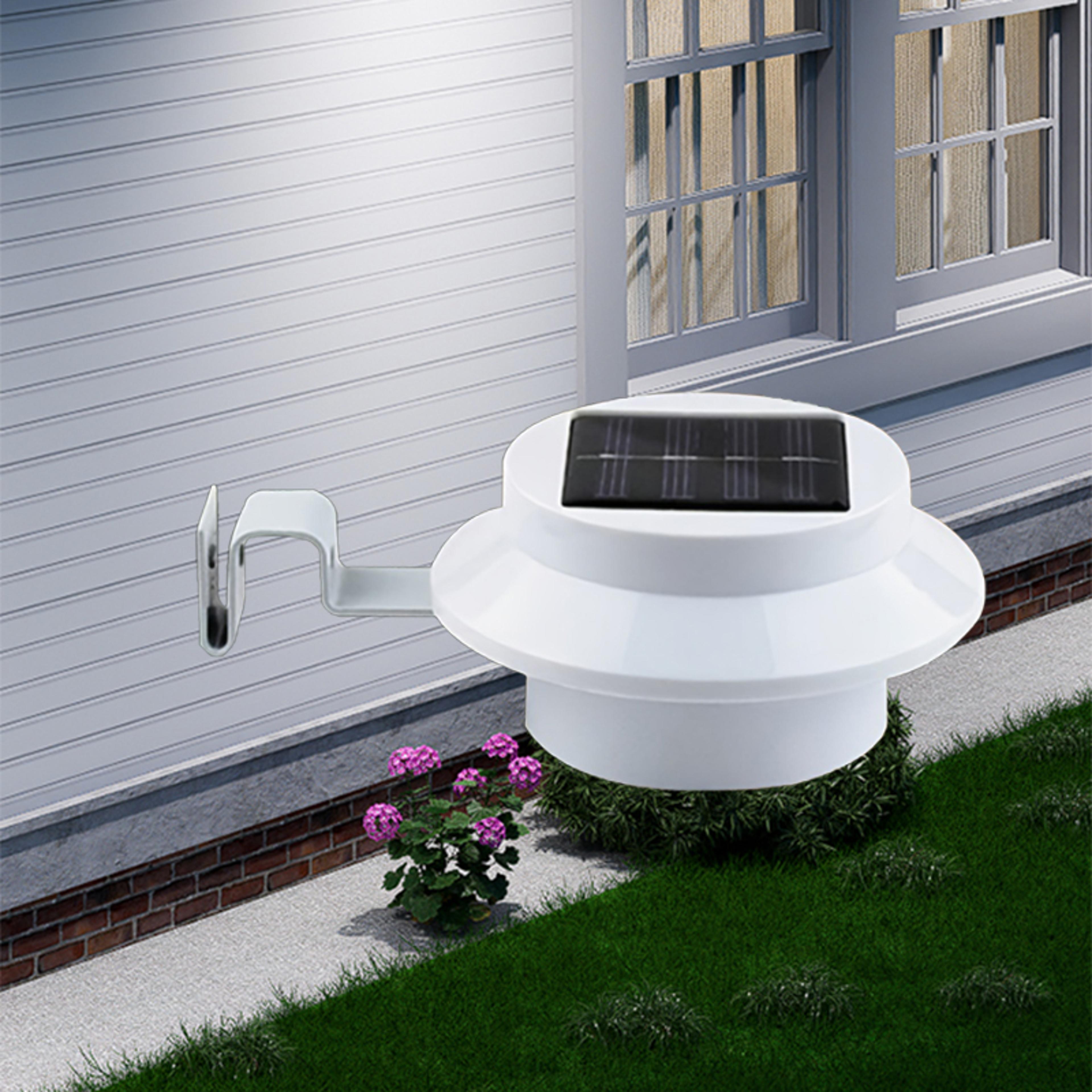 Waterproof Solar Gutter Lights Solar Charge Porch Wall Fixtures Outdoor Pathway Fence Illumination  6