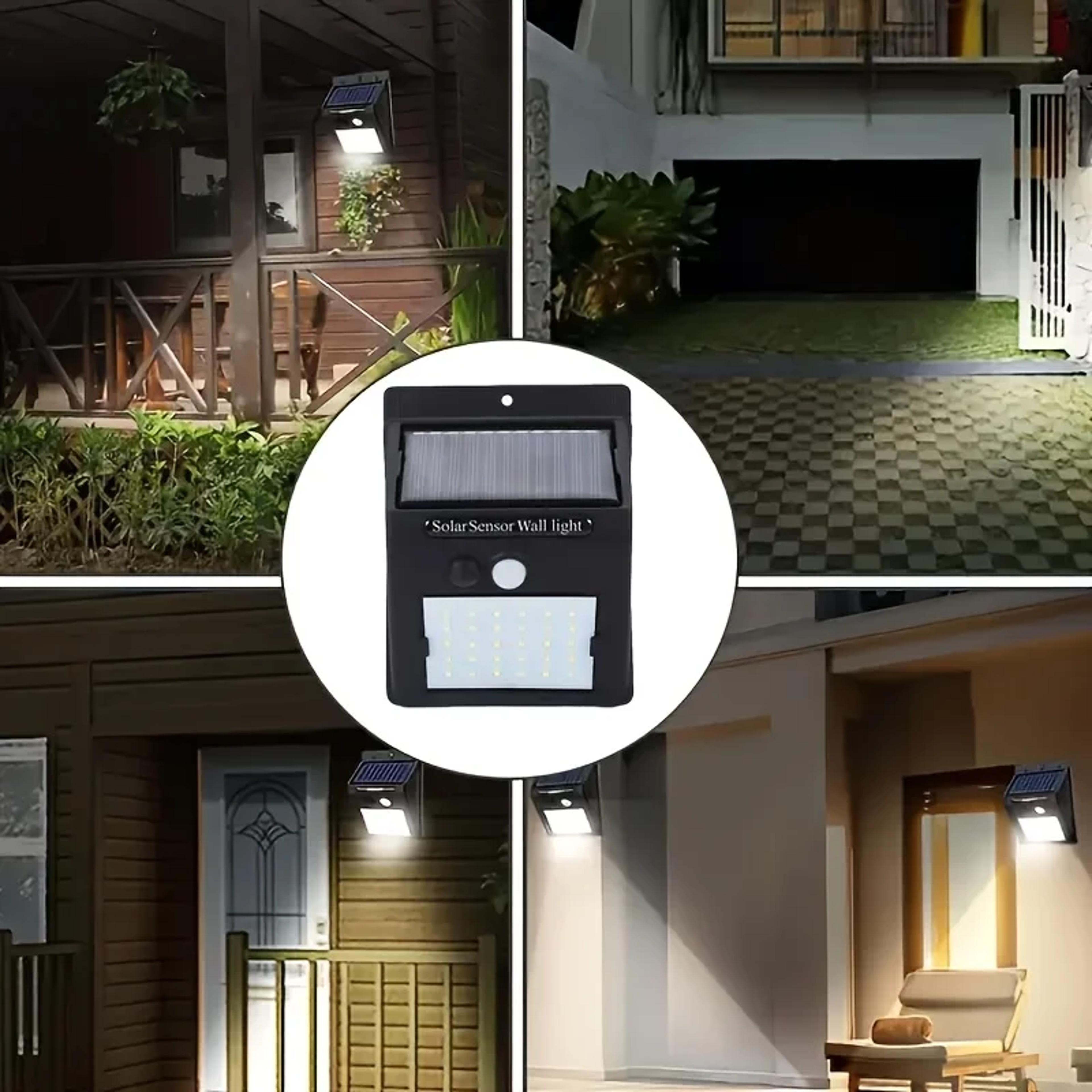 Outdoor Solar Powered LED Motion Sensor Wall Light Waterproof Street Lamp For Yard Garden Garage Fe 2