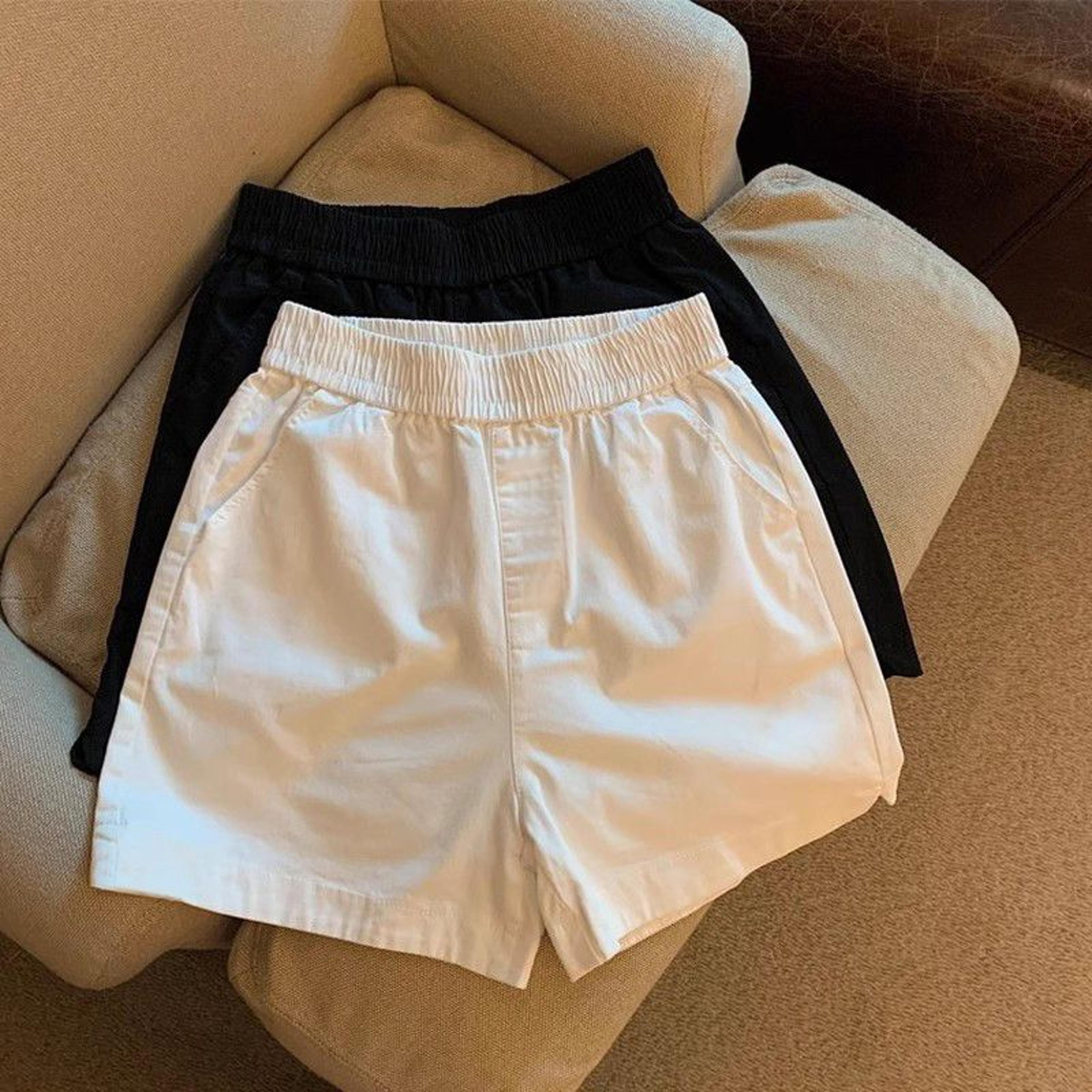 White Shorts For Women Elegance Women Shorts High Waisted A Line Slim Casual Hot Girl Straight Pant 5