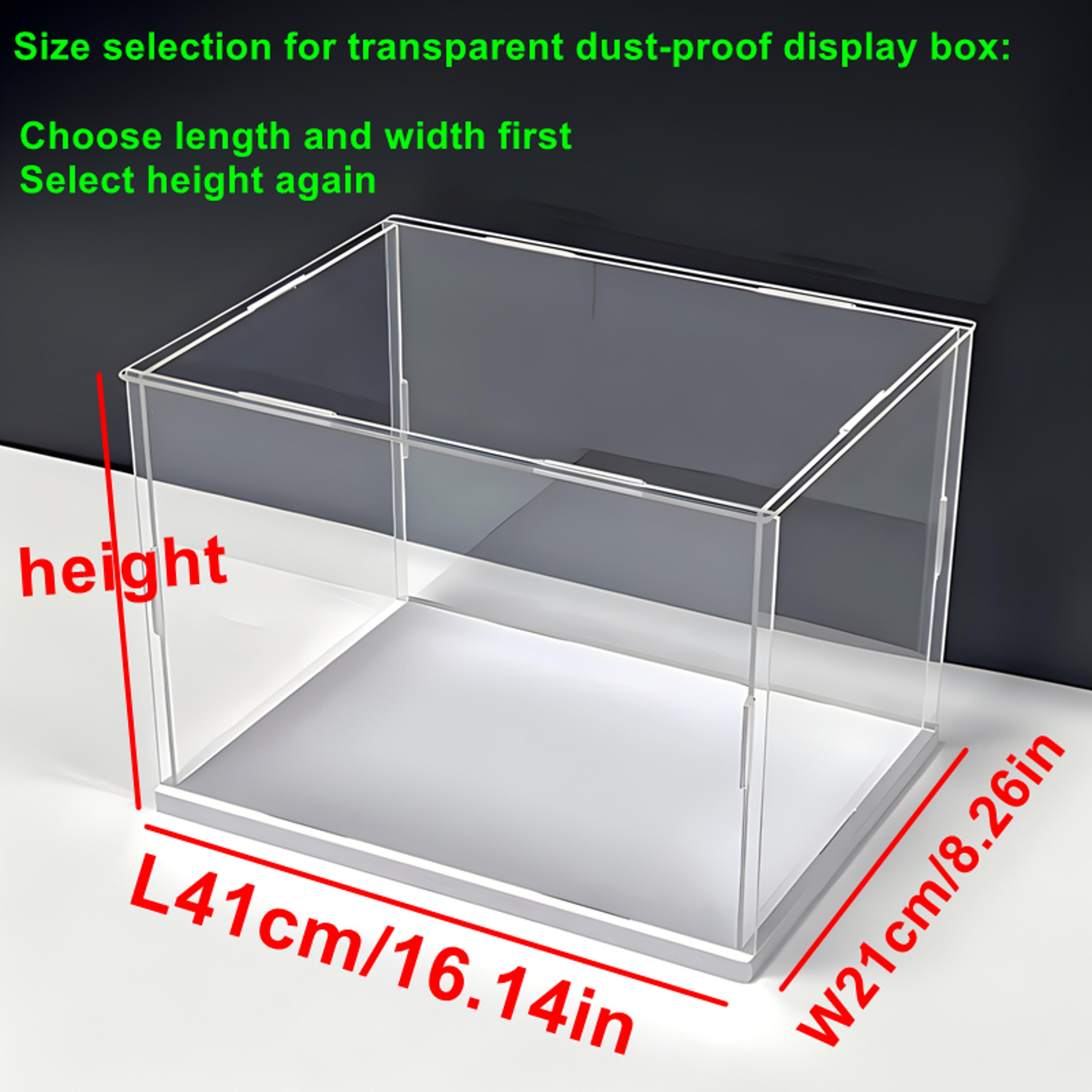 Acrylic Display Case Clear SelfAssembly Transparent Dust Proof Protection Showcase With White Base 5