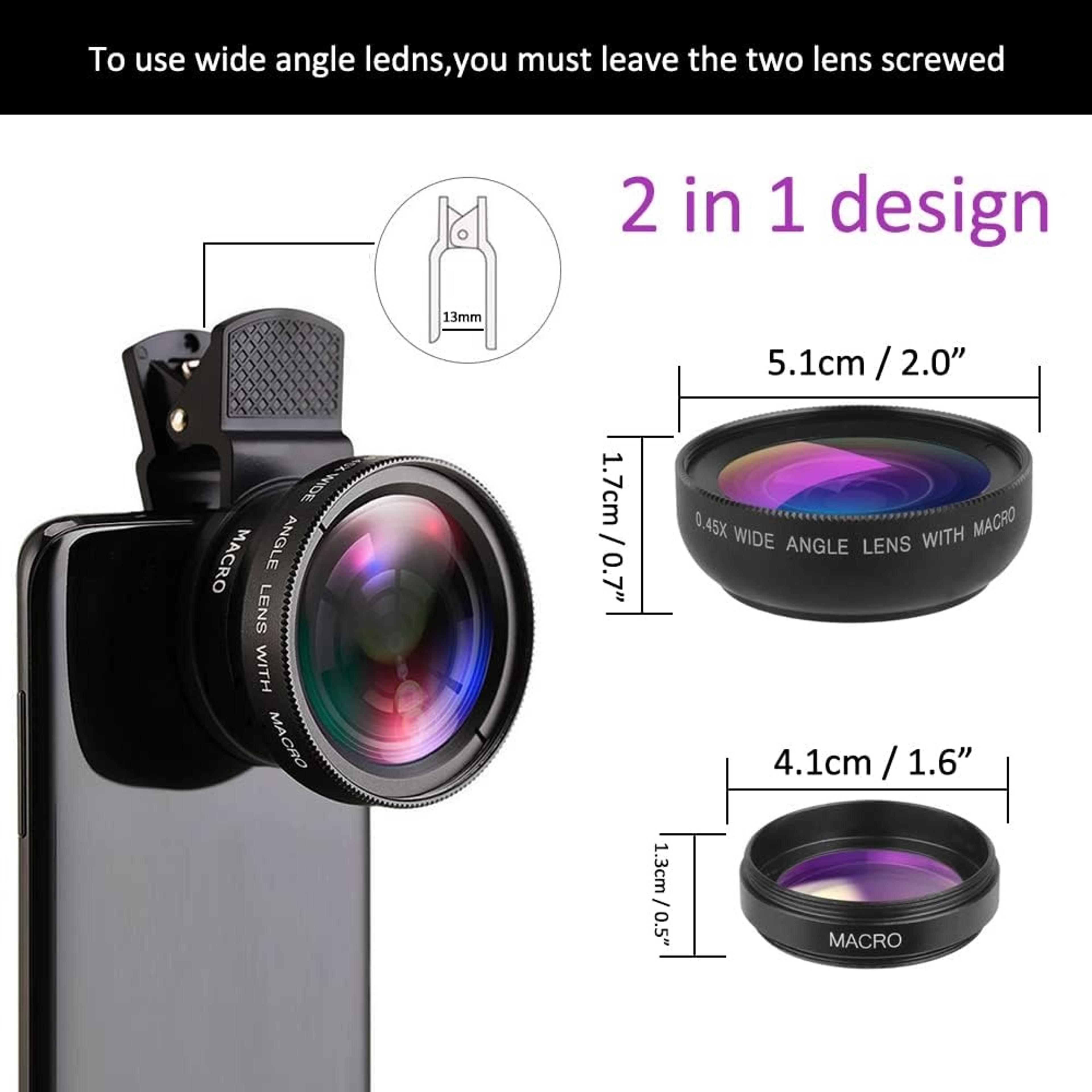 Universal Clip Mobile Phone Lens HD Professional Super WideAngle  Macro Lens For IPhone And Android 3