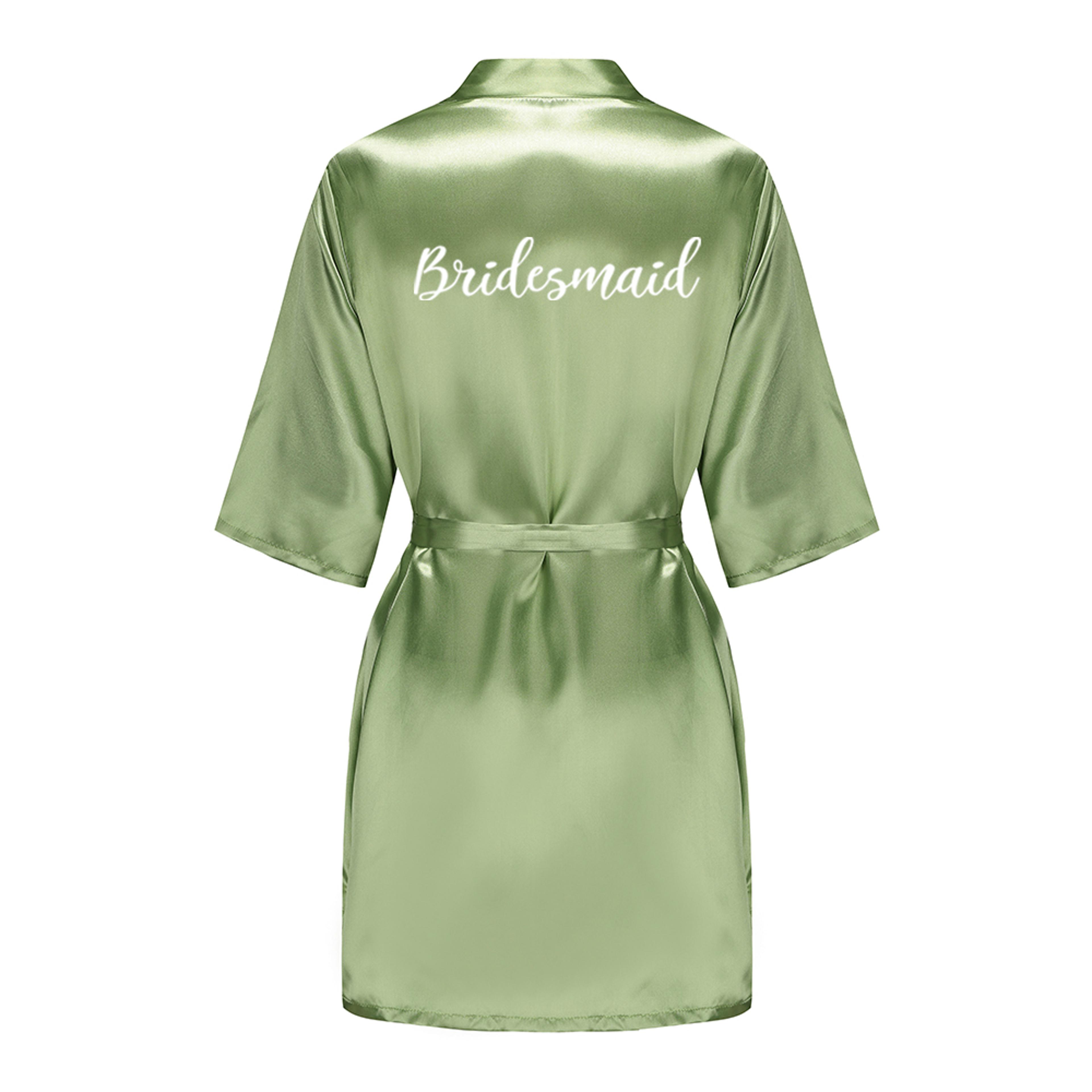 Silk Satin Wedding Bride Robe Bridesmaid Floral Bathrobe Short Kimono Night Robe Fashion Dressing G 4
