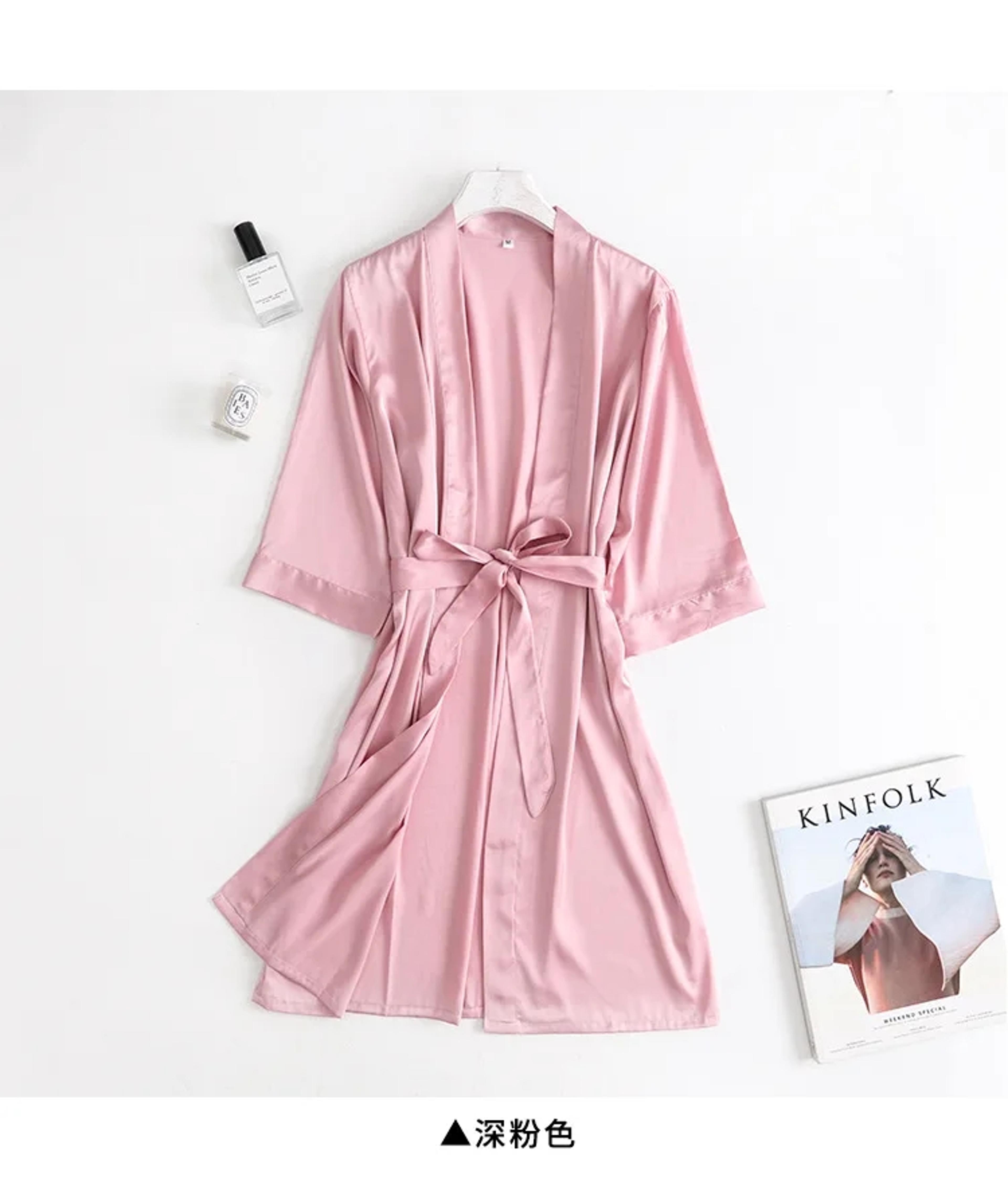 Silk Satin Women Wedding White Bride Robe Sleeve Morning Gown Loose Nightgown Kimono Bathrobe Sleep 7