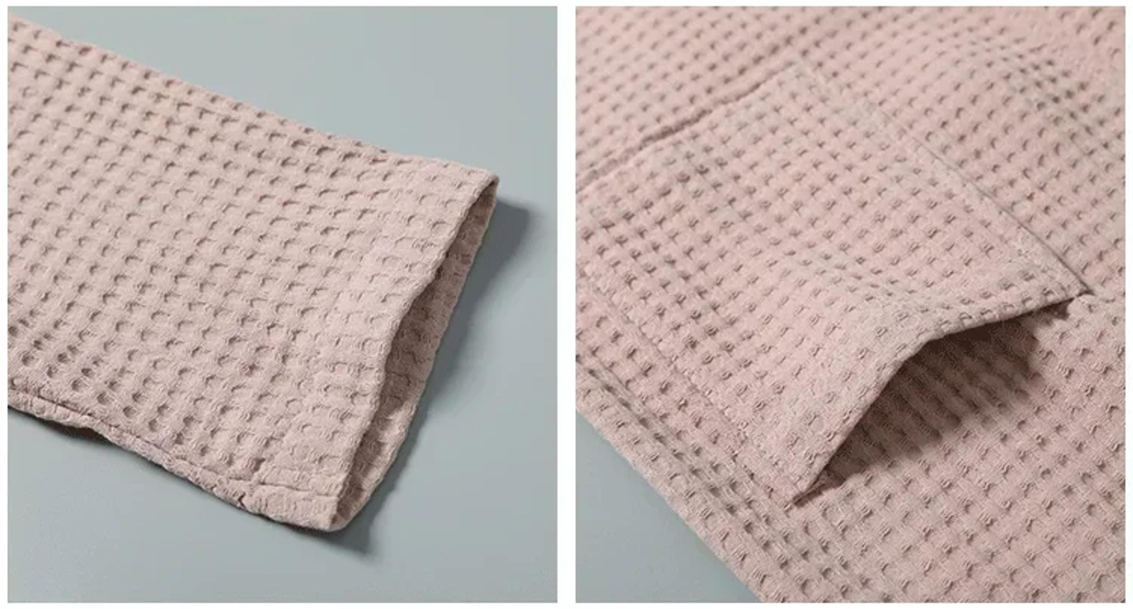 Thin Morning Robe Cotton Terry Robe For Spring And Summer Long Sleeve Waffle Bathrobe Hotel Beauty  3