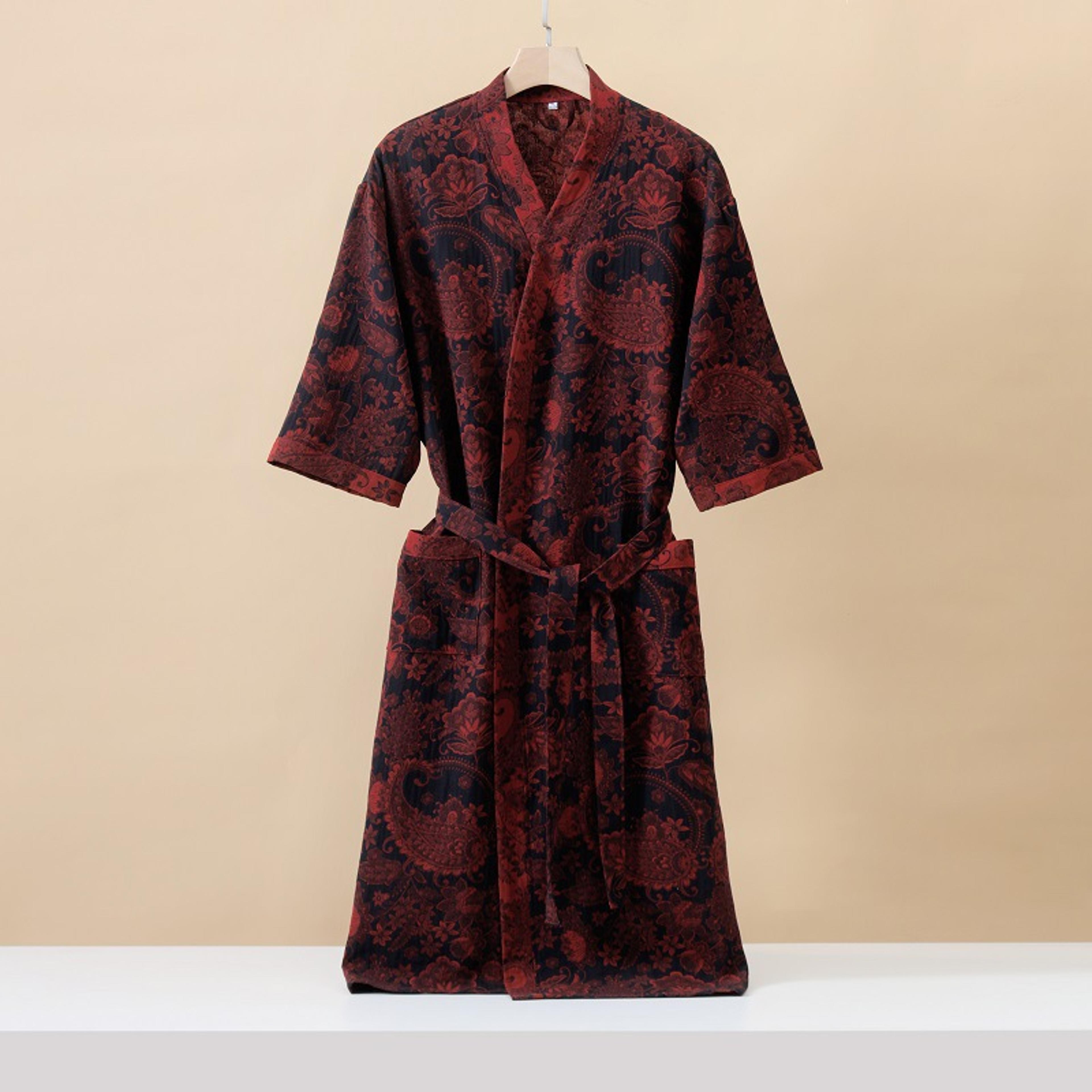 Lightweight Cotton Fashionable Printed Half Sleeve Bathrobe Quick Drying For Spring And Summer Abso 2