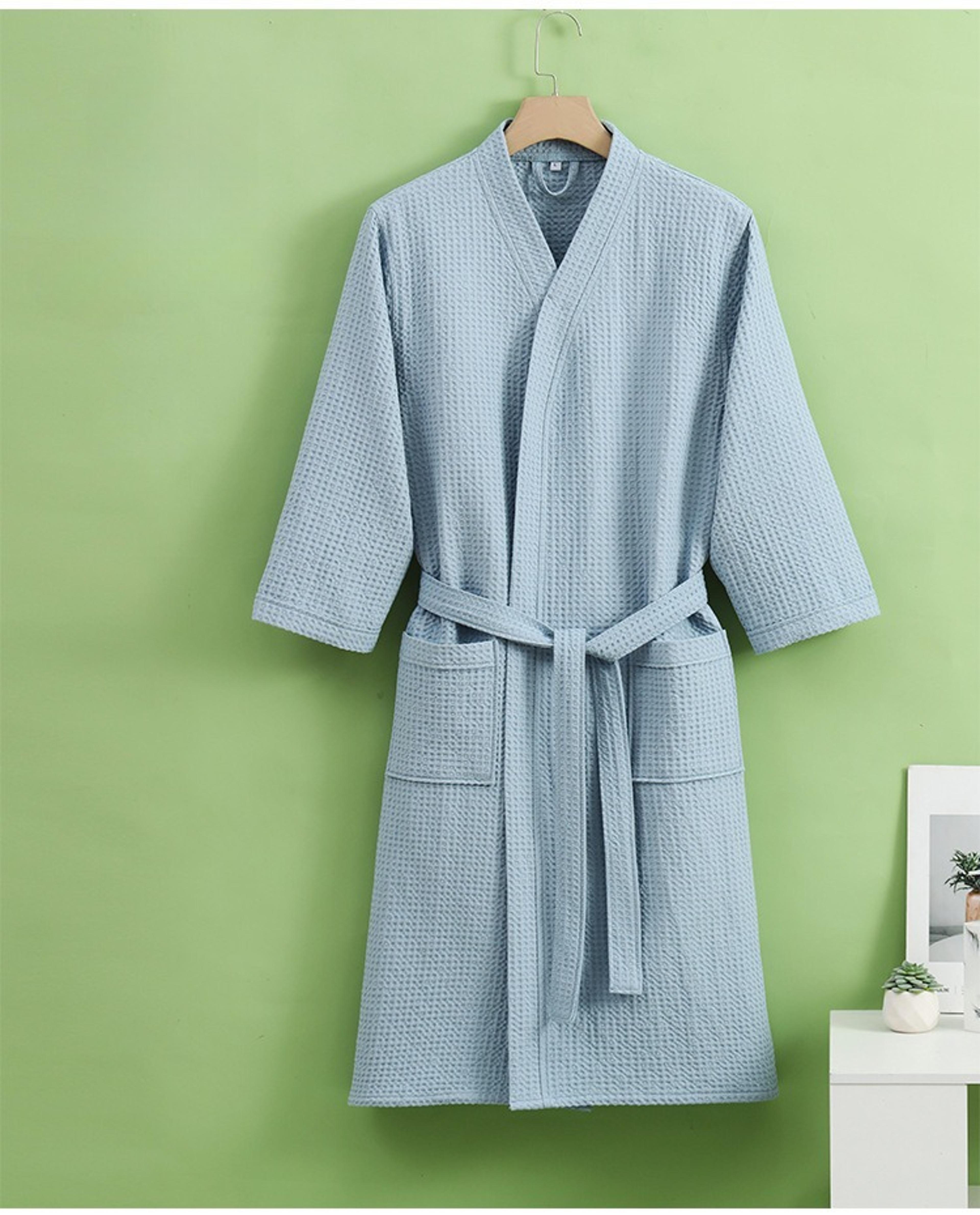 Quick Drying Bathrobe For Women And Men Cotton Waffle Hotel Bath Robe Thin AllSeason Design For Bea 5