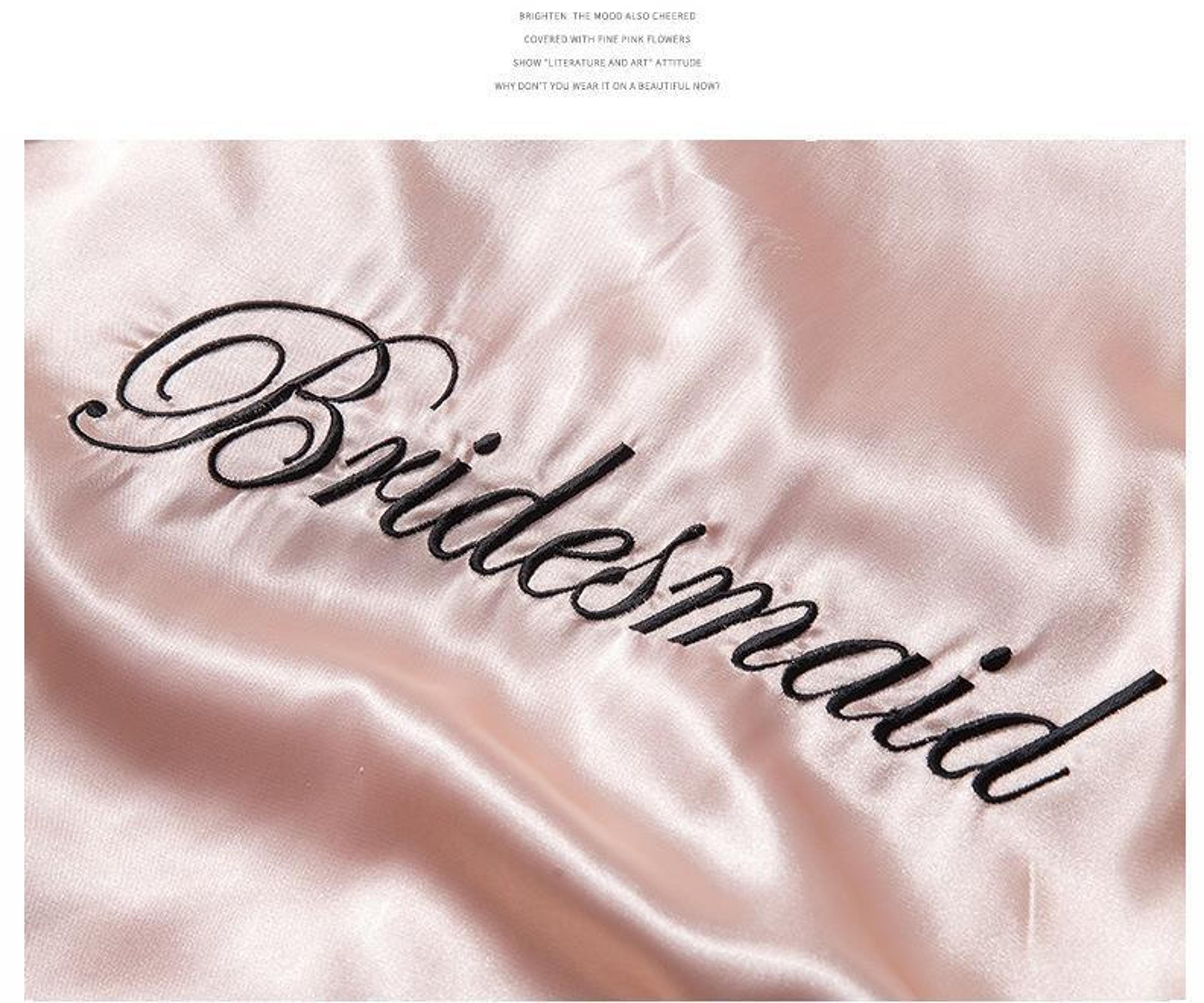 Wedding Robe For Bride And Bridesmaid Embroidery Satin Gown Sexy Short Nightgown Casual Women Sleep