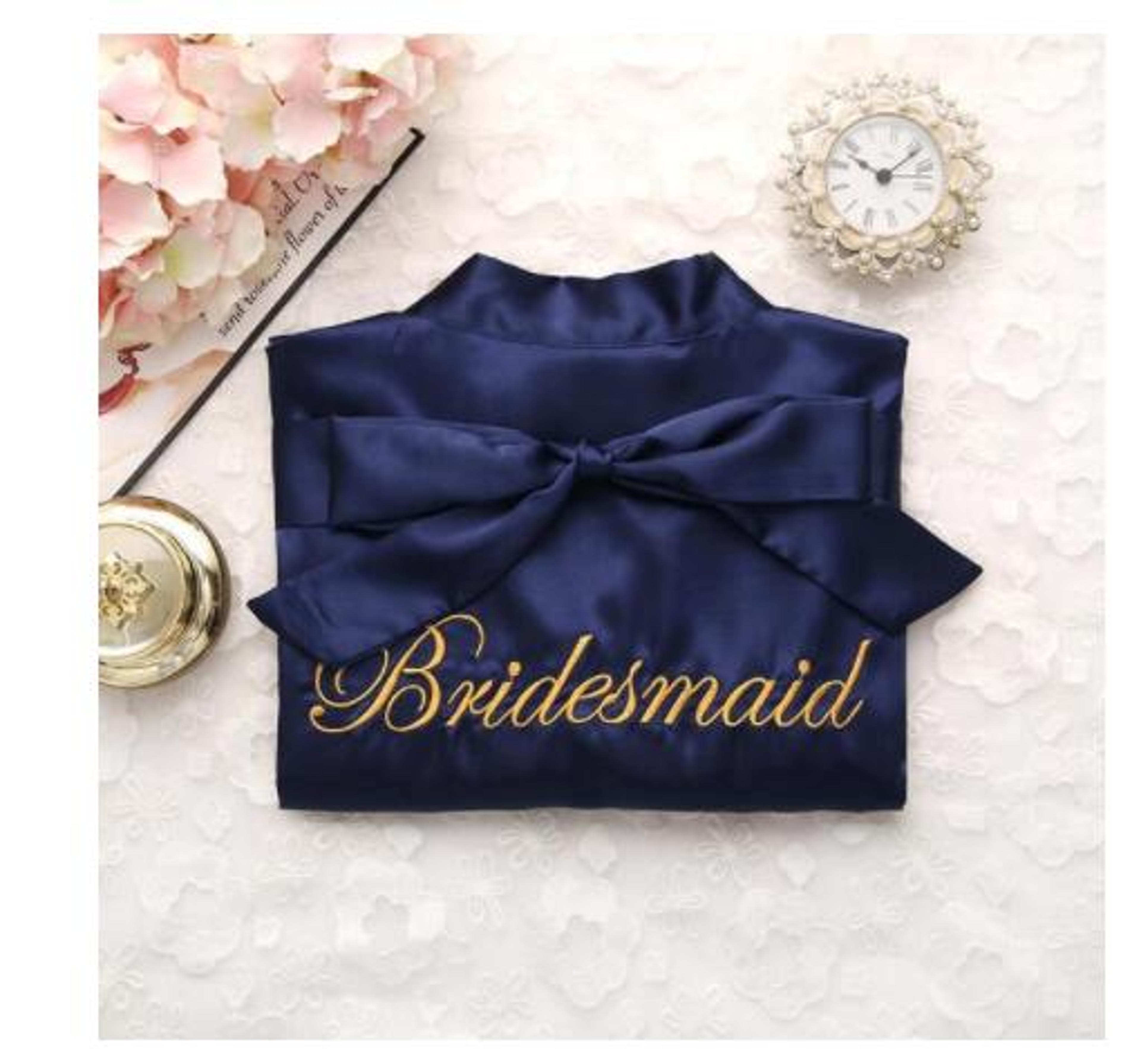 Wedding Robe For Bride And Bridesmaid Embroidery Satin Gown Sexy Short Nightgown Casual Women Sleep