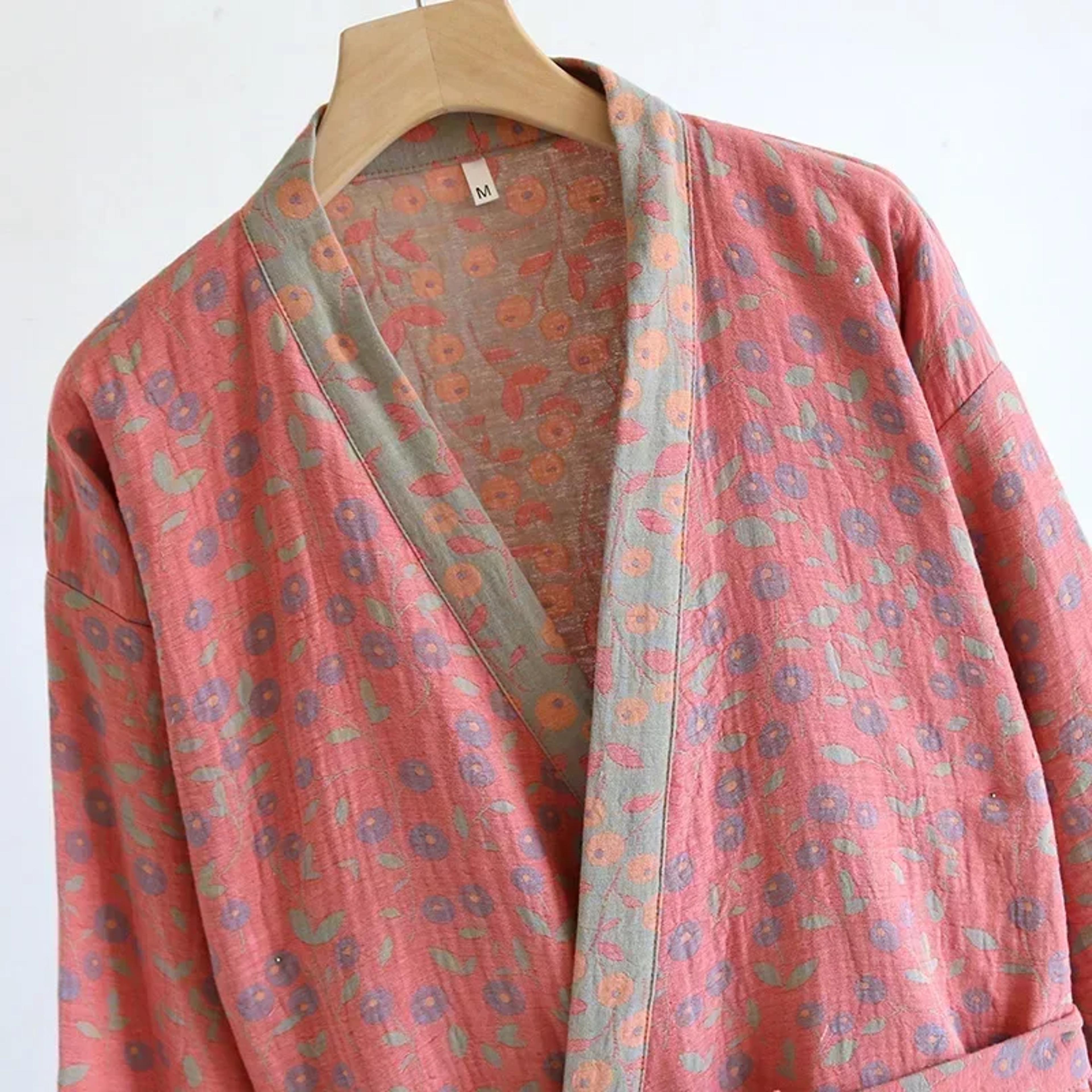 Cotton Loose Home Sleepwear Robes With Belt Multi Colors Bathrobe Womens Pajamas Clothing For Sprin 1
