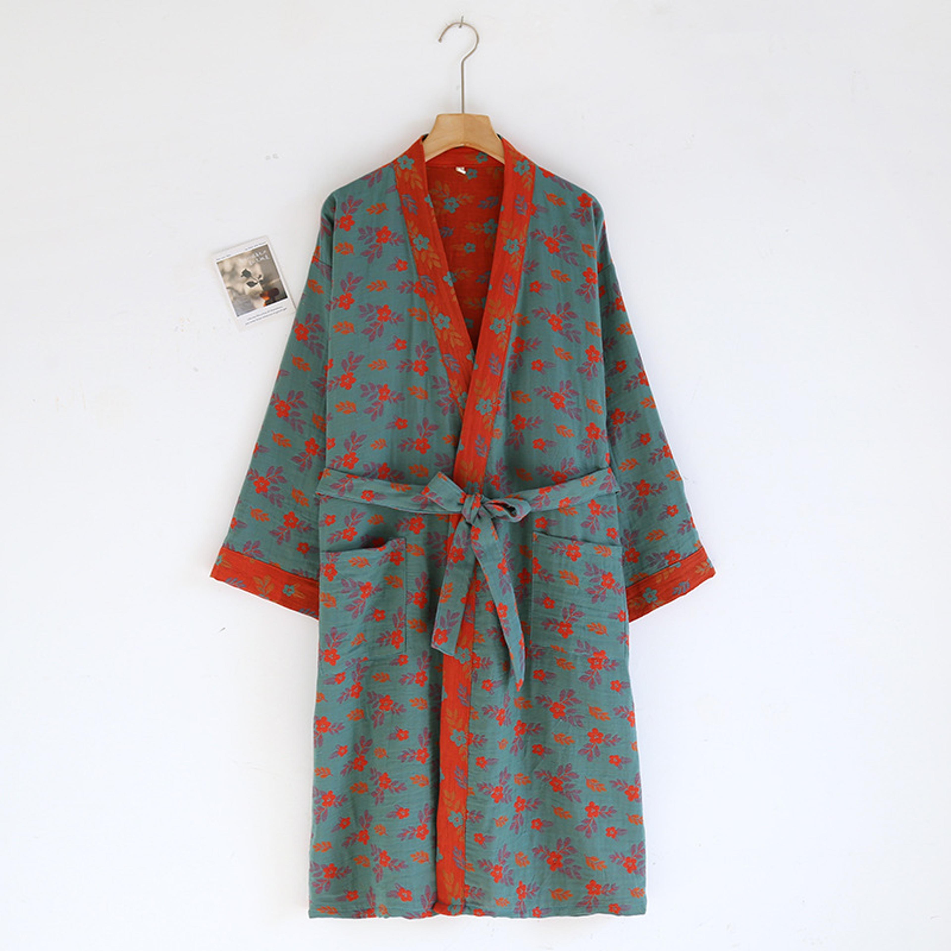 Cotton Loose Home Sleepwear Robes With Belt Multi Colors Bathrobe Womens Pajamas Clothing For Sprin 8