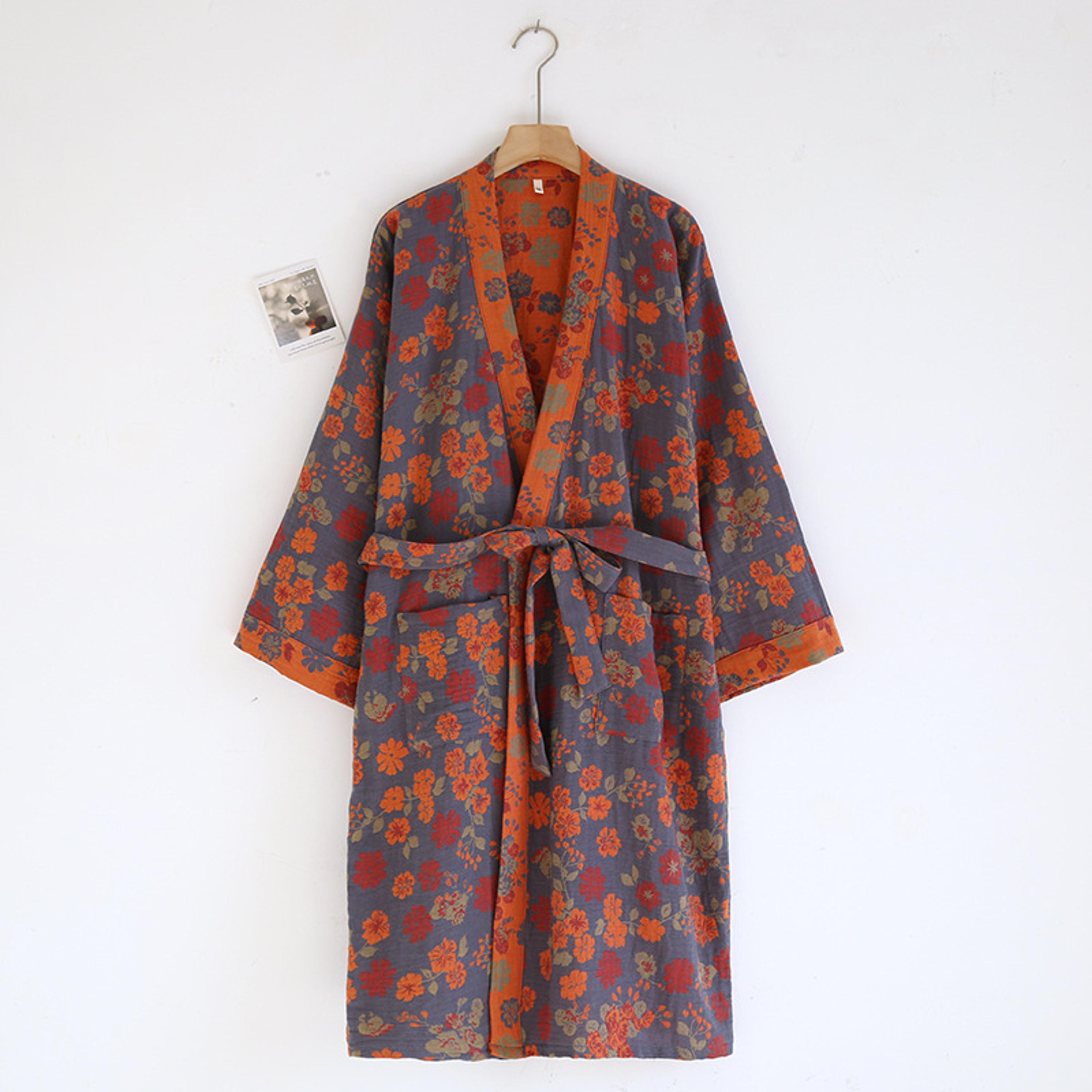 Cotton Loose Home Sleepwear Robes With Belt Multi Colors Bathrobe Womens Pajamas Clothing For Sprin 10