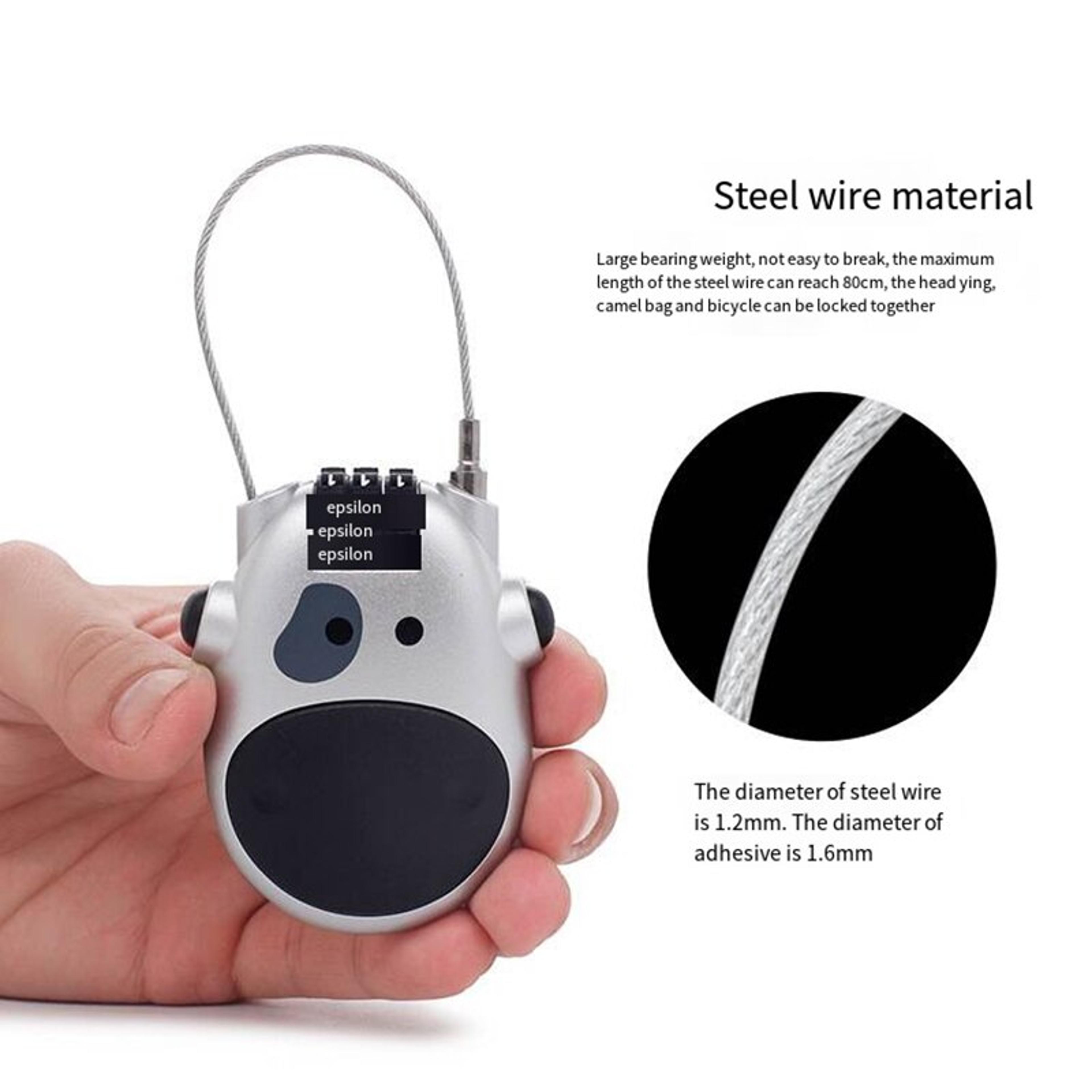 HighPrecision Bicycle Steel Cable Code Lock Telescopic Wire Rope Suitcase Helmet Car And Sled Passw 3