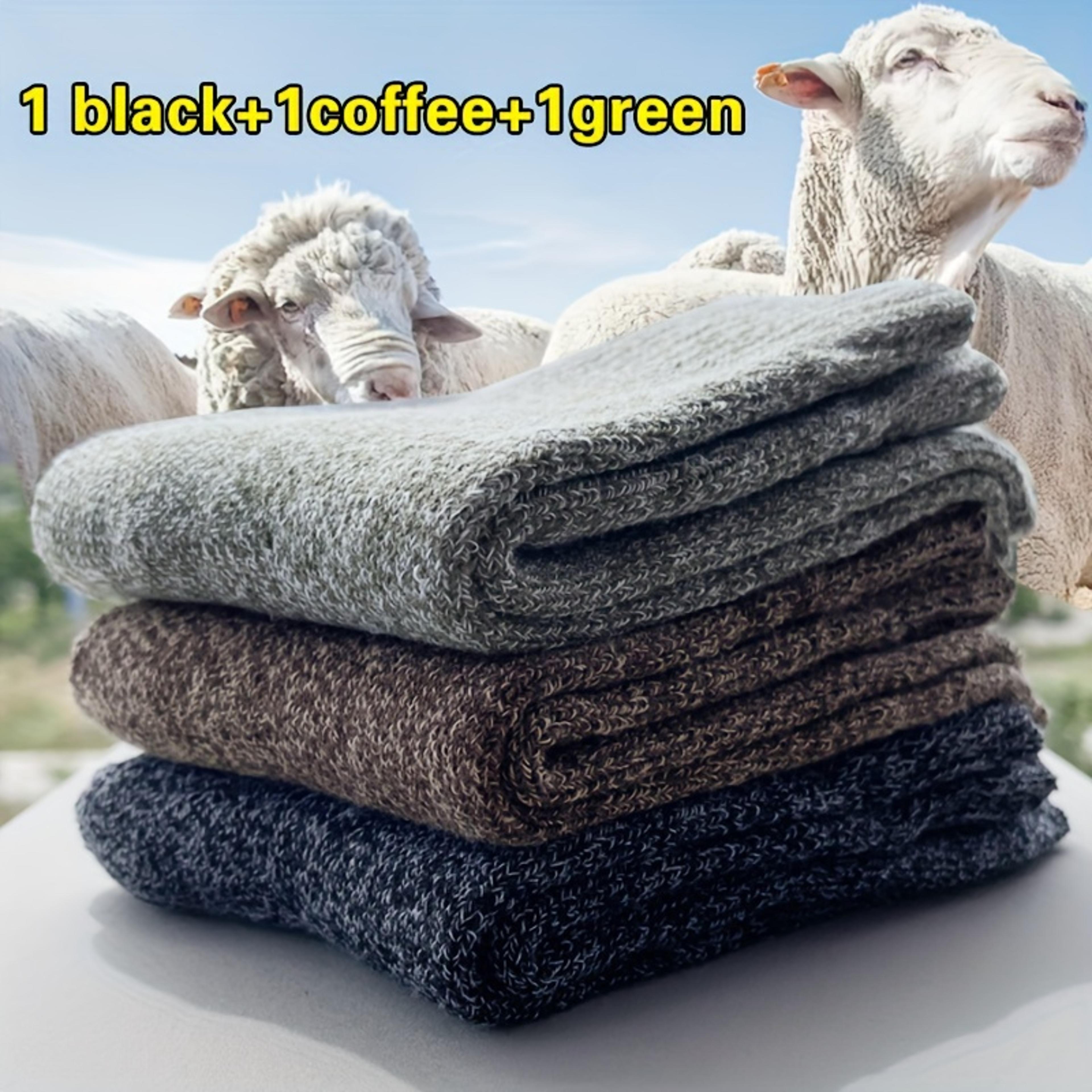 Pairs Mens Winter Warm Socks Thick Towel MidCalf Socks Elastic Solid Color AntiCold Snow Boots Sock 6