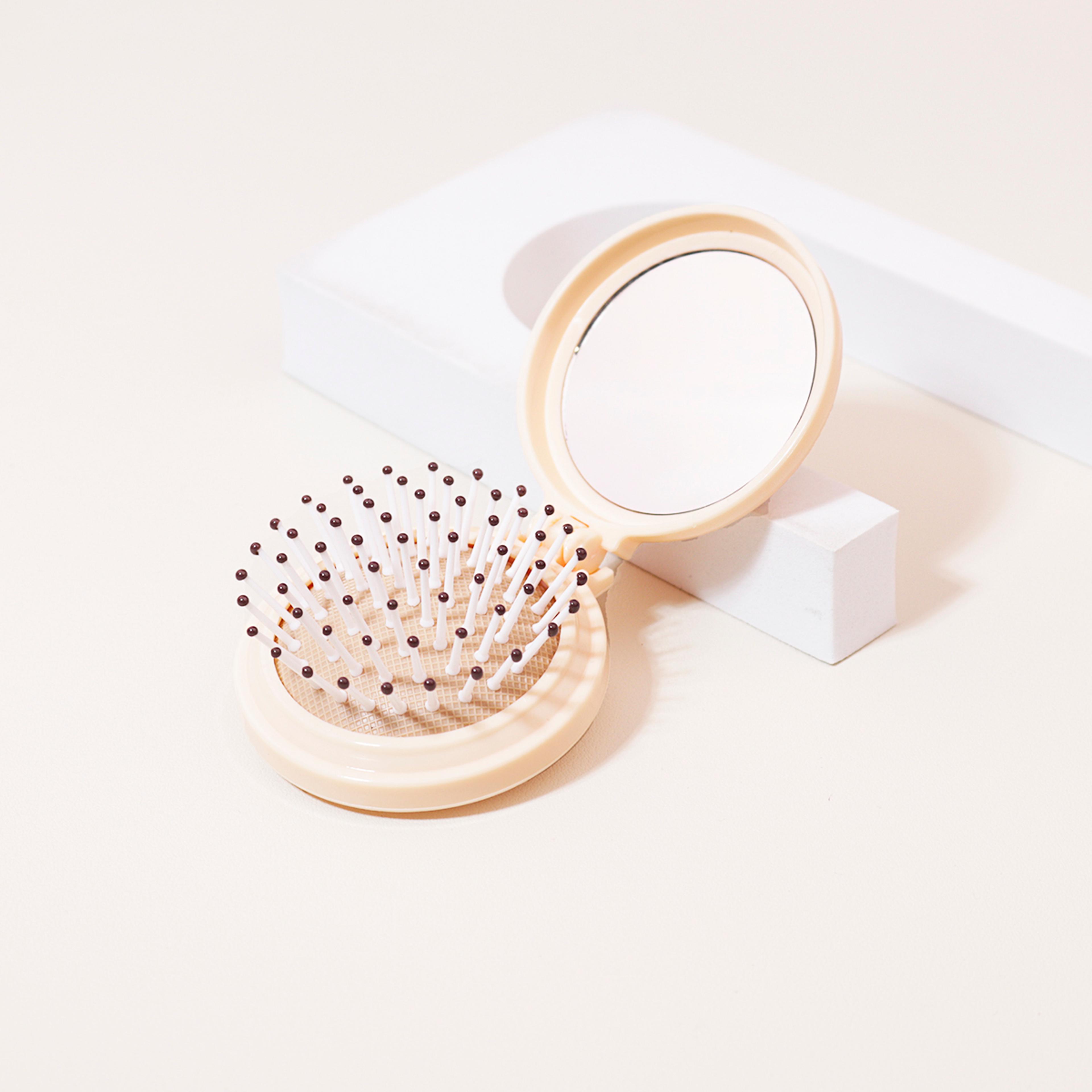 Portable Travel Hair Brush Comb Mini Folding Head Massager Mirror AntiStatic Styling Accessories Fo 3