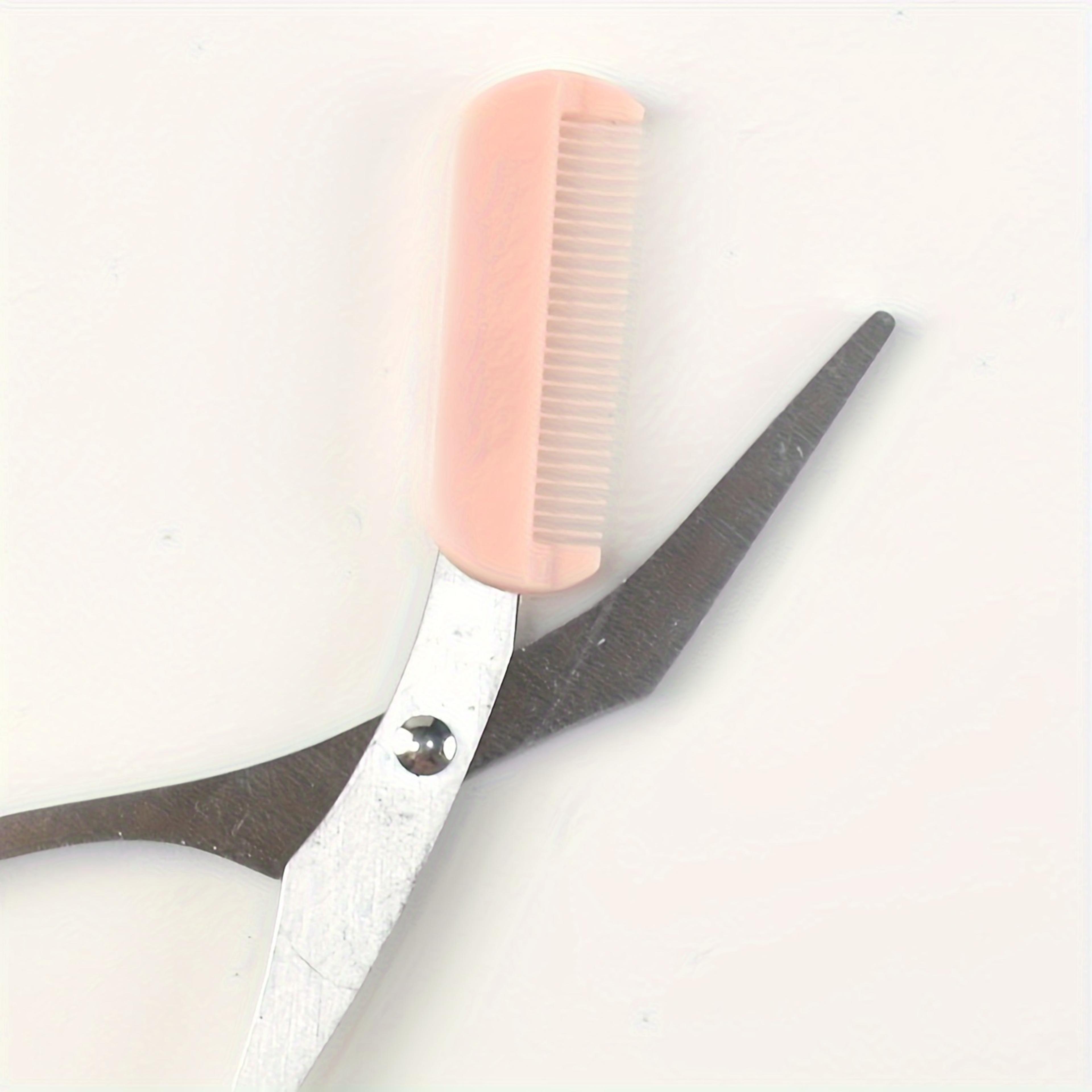 Precise Grooming Tool For Perfect Eyebrows Pink Eyebrow Trimming Scissors With Builtin Comb Stainle 2