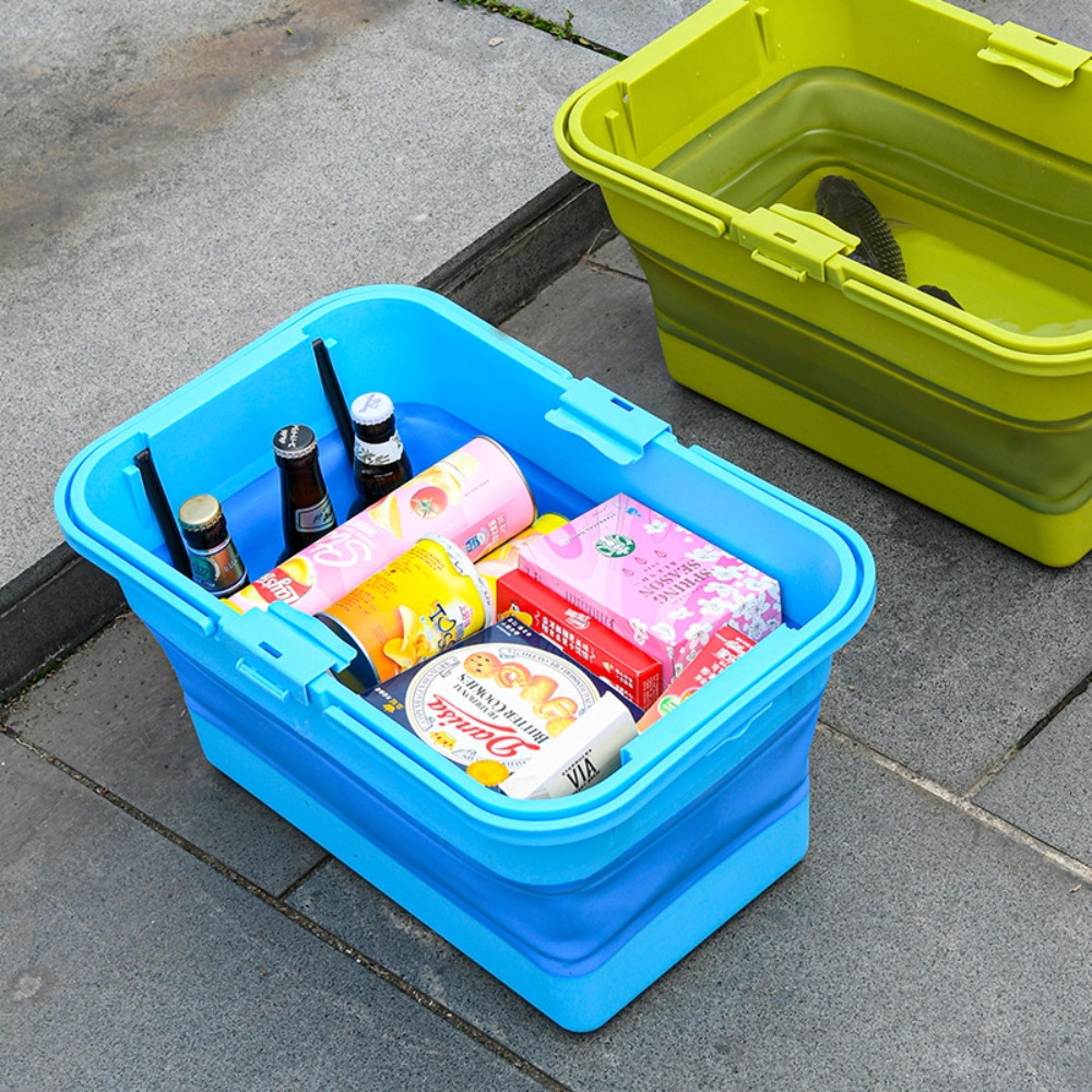 Portable Car Wash Tool Folding Fishing Bucket Large Capacity Rectangular Water Bucket Outdoor Colla 3