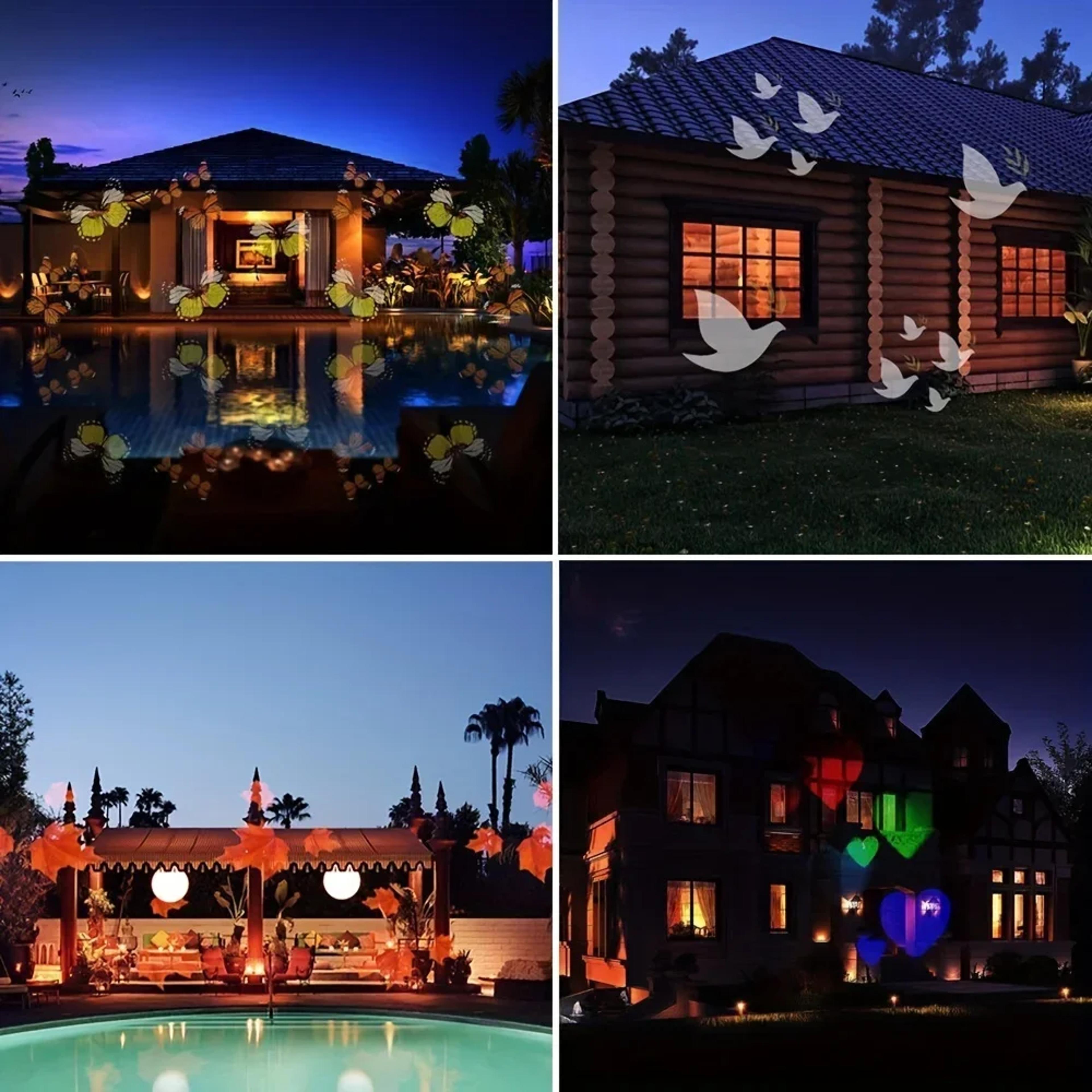 USB Powered Snowflake Christmas Projector Rotating Pattern LED Stage Lights Outdoor Night Lighting  2