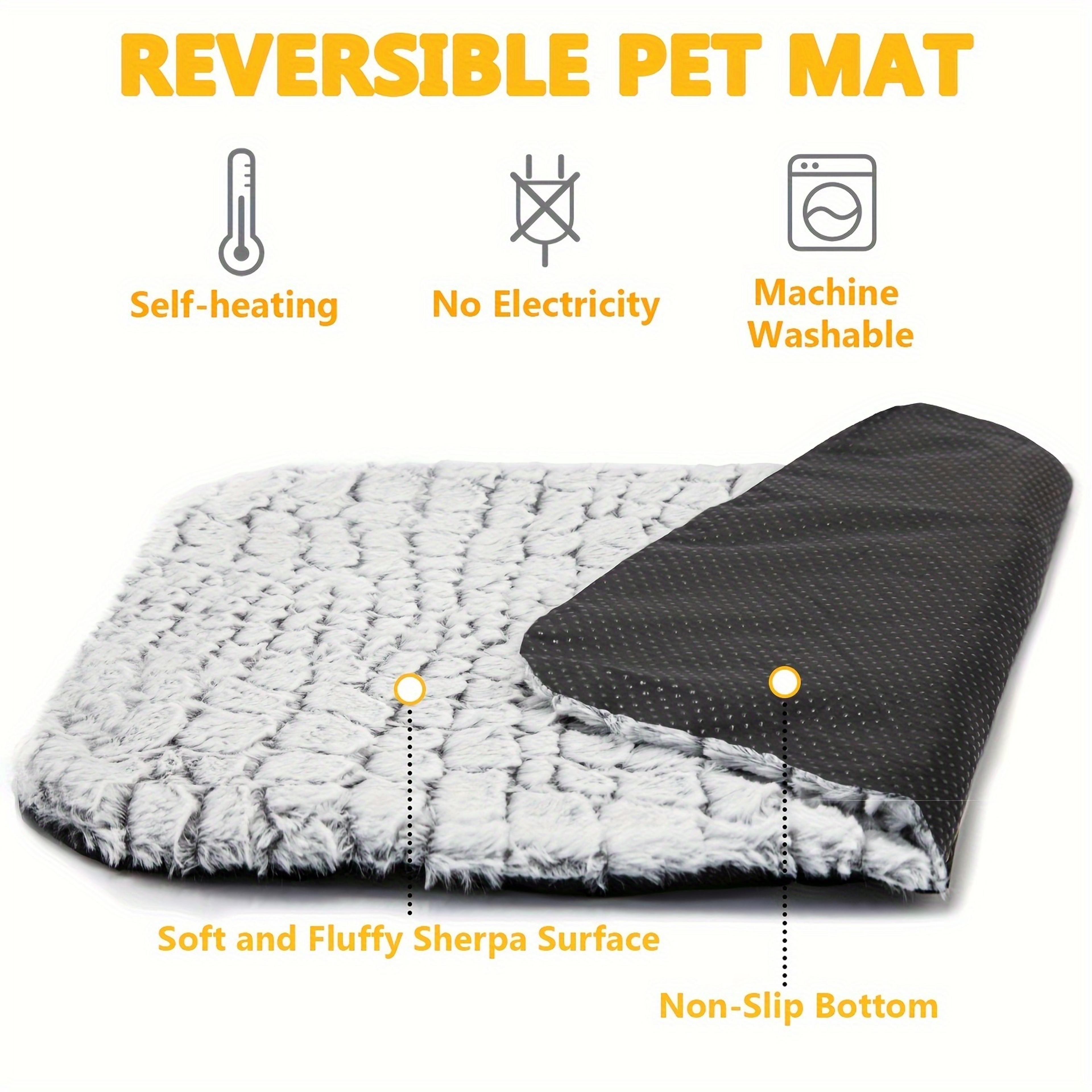 Self Warming Cat Bed Thermal Blanket Style Cat Dog Pet Heating Pad Washable Indoor Outdoor Heated C