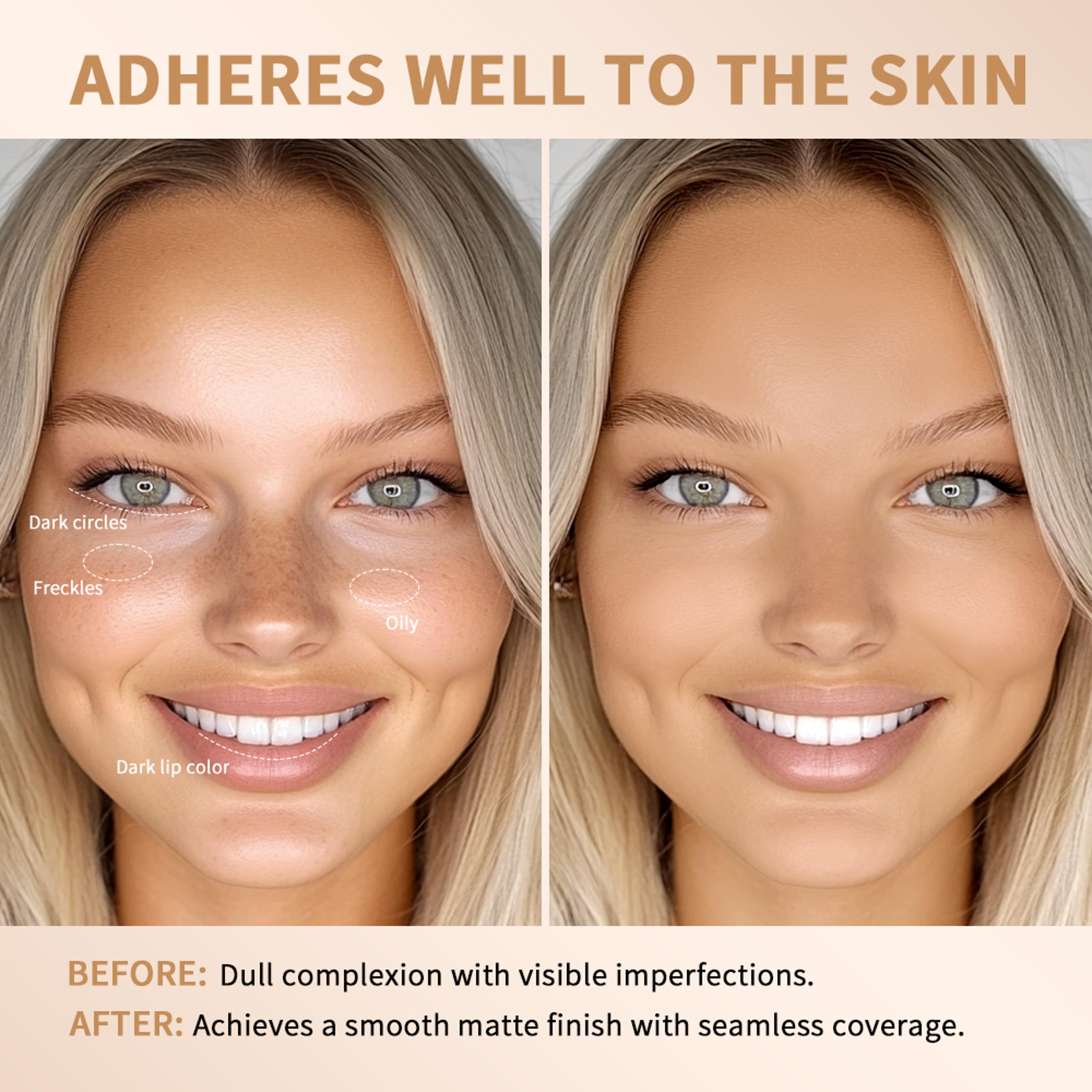 Multi Use Skin Tint Foundation Stick With Brush Matte Waterproof Long Lasting Oil Control 3