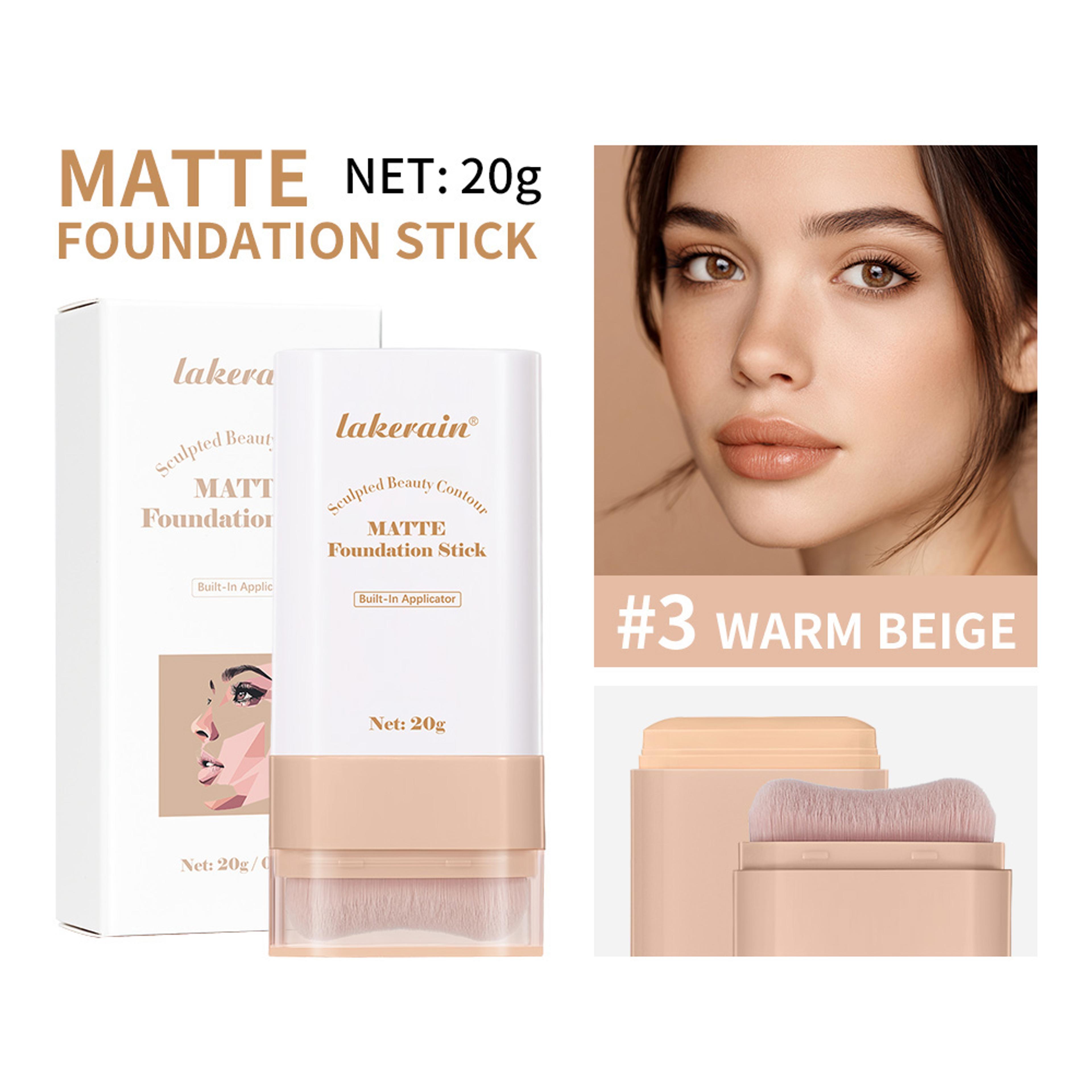 Multi Use Skin Tint Foundation Stick With Brush Matte Waterproof Long Lasting Oil Control 9