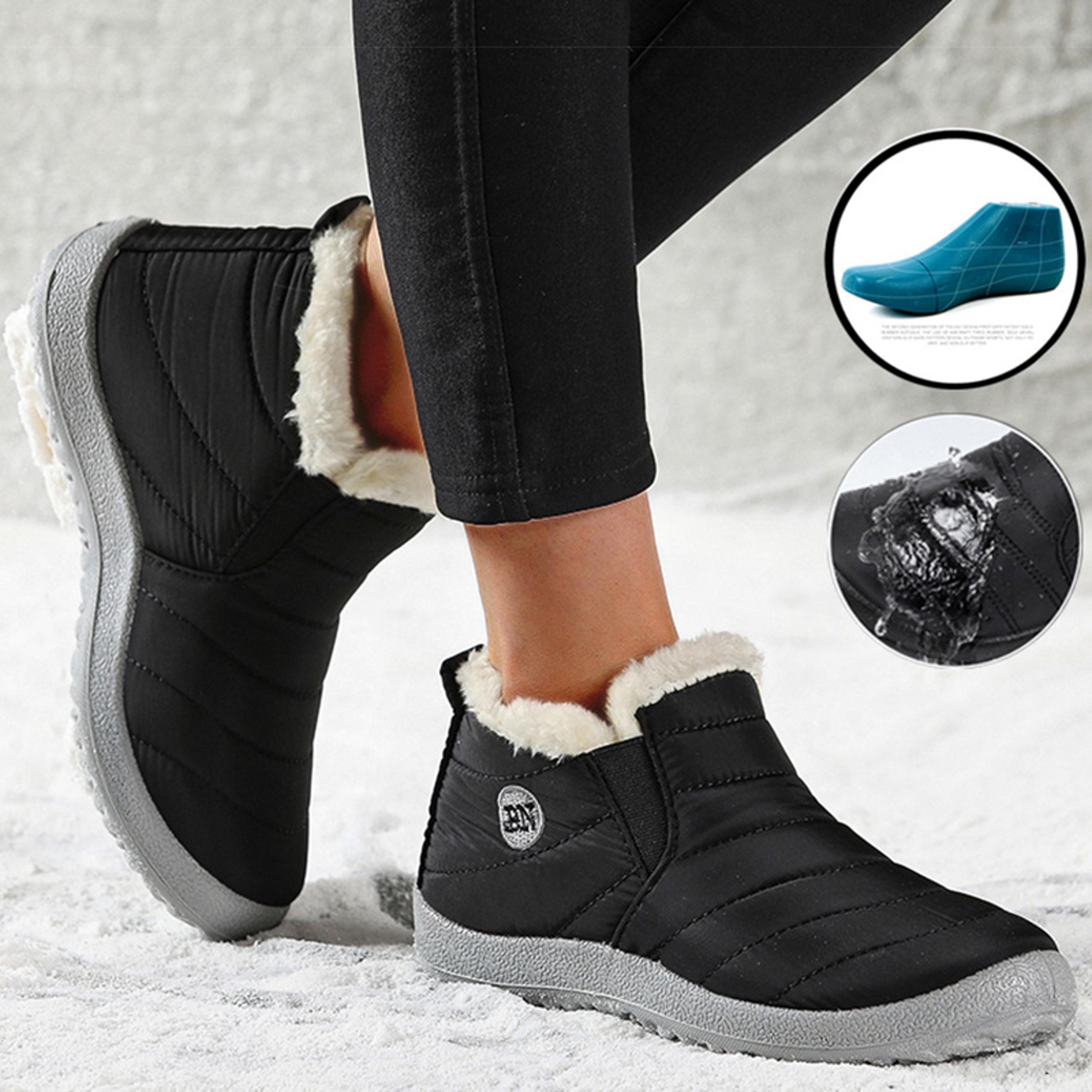 winter boots fur shoes women, women boots waterproof, slip on ankle boots snow botas mujer, short boot