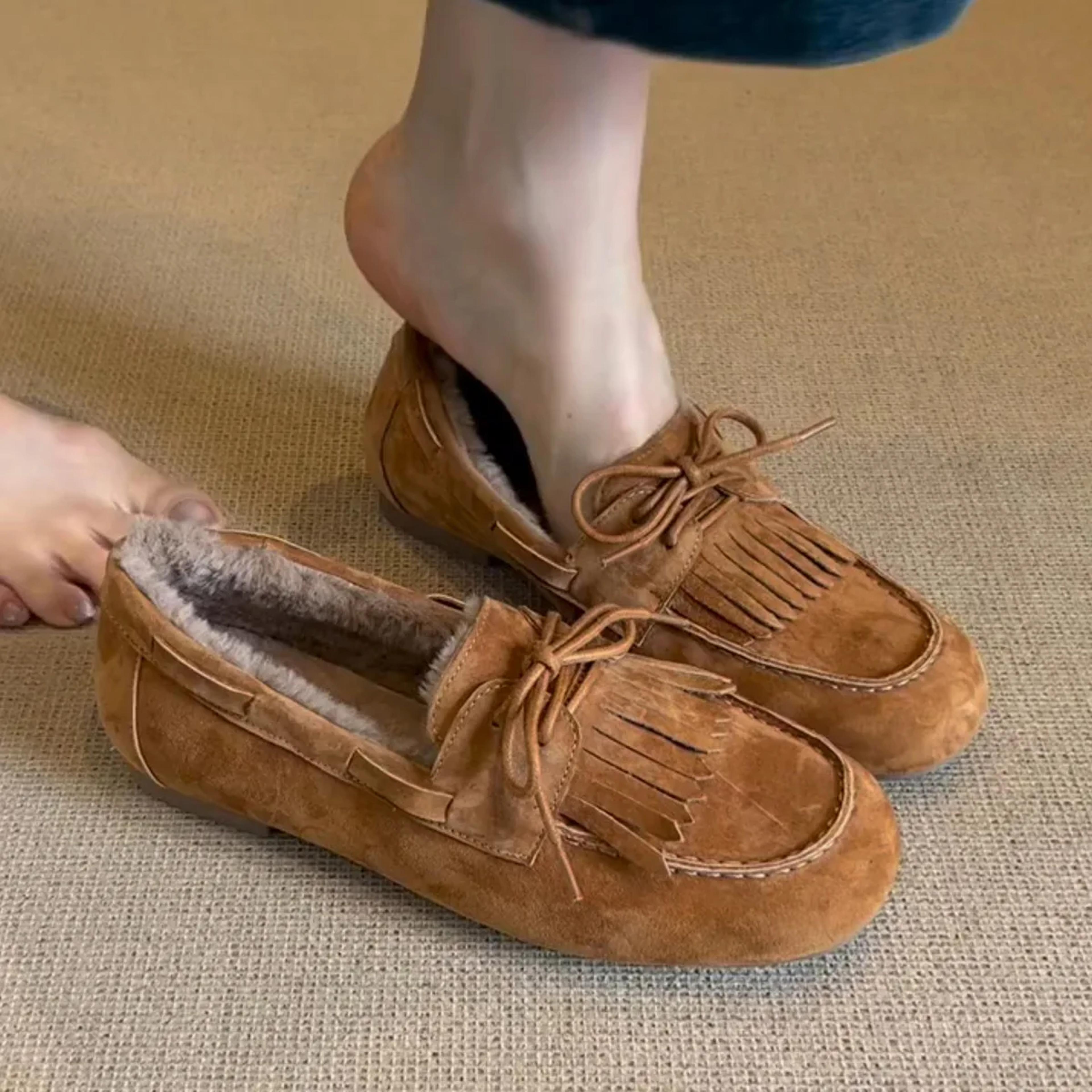 Suede Loafers Shoes Winter Fashion Designer Boots Cozy Casual Flats For Women Trendy Warm Sneakers  4