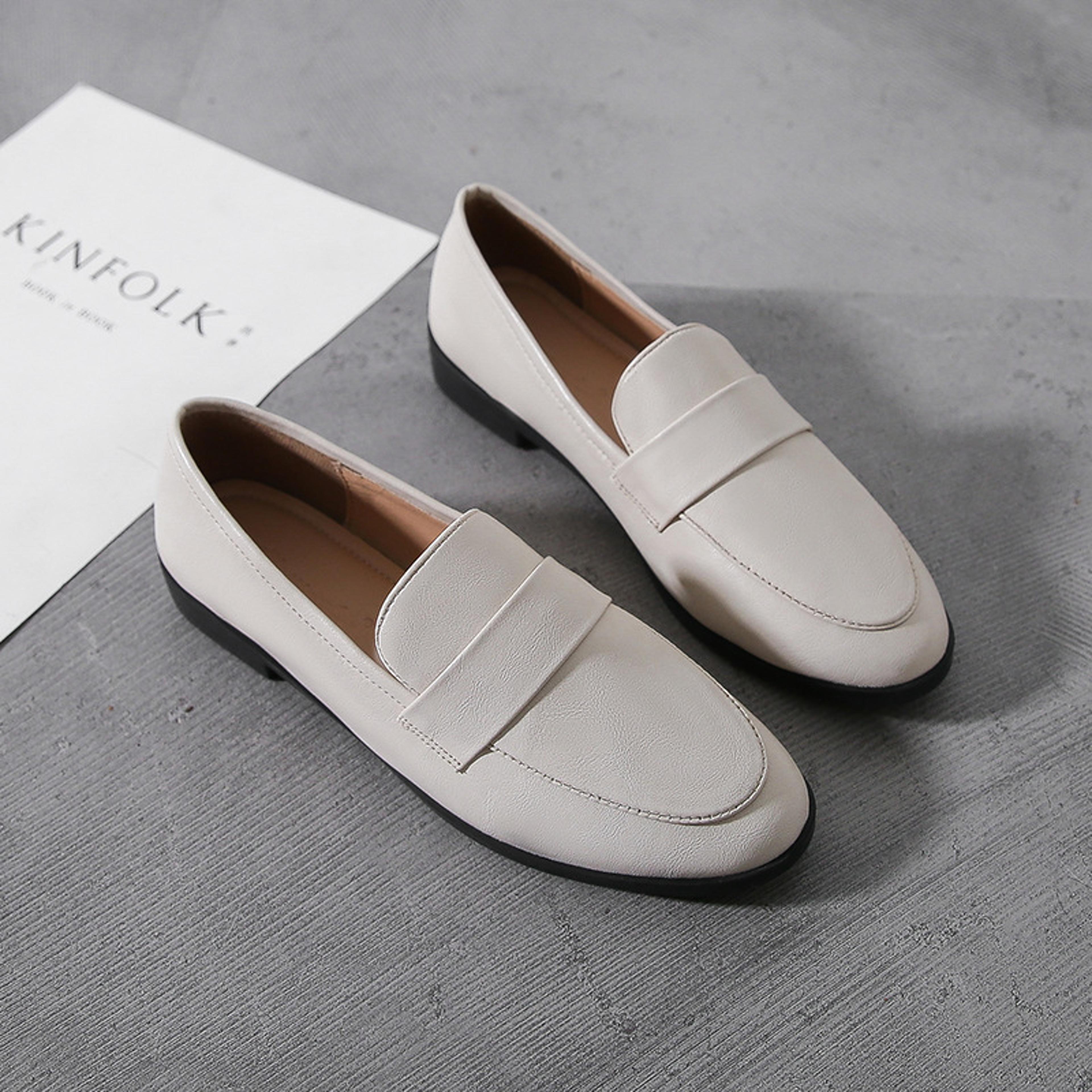 Vintage British Style Spring Autumn Ladies Leather Shoes Casual Loafers AntiSlip Flat Shoes 2