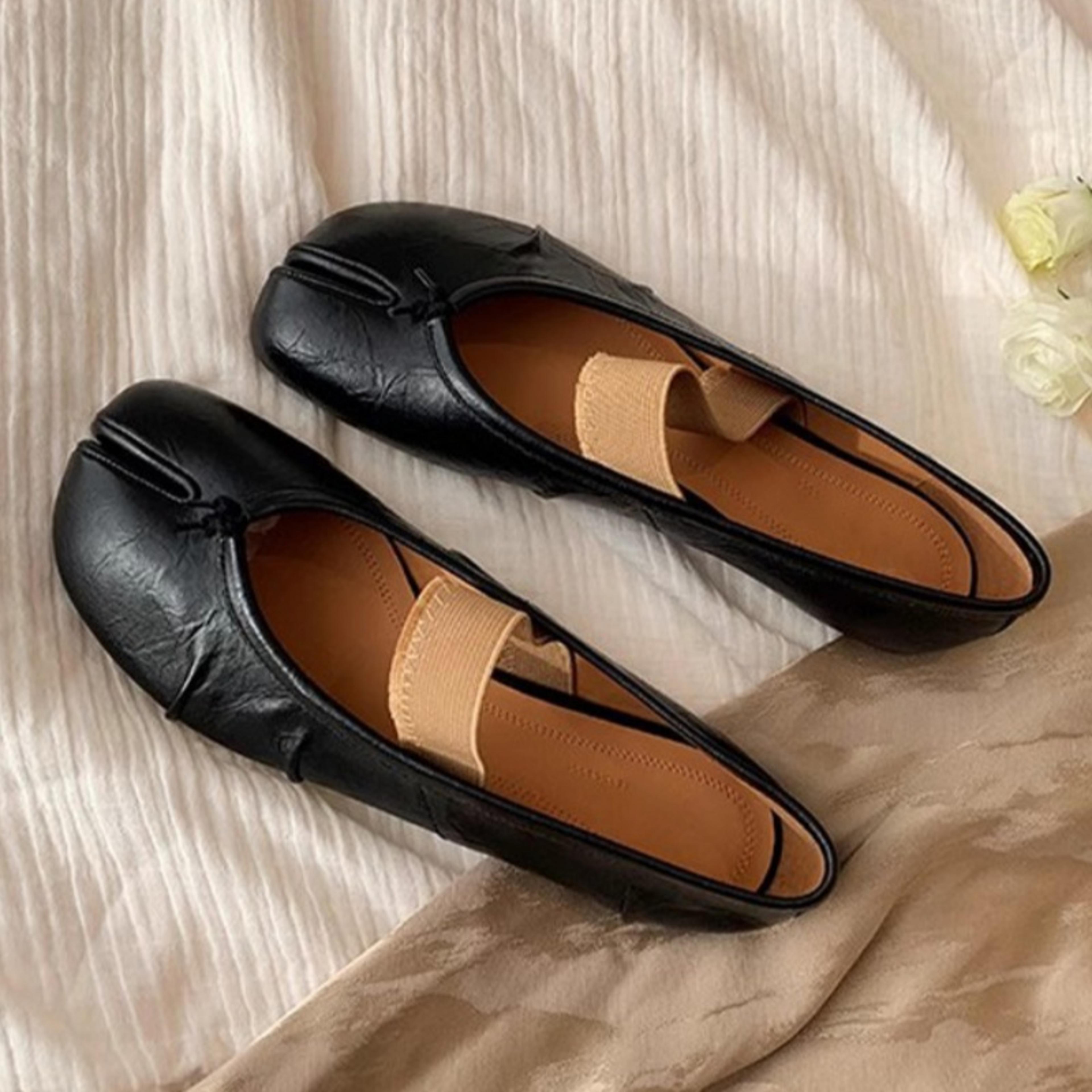 Retro Round Split Toe Flat Sneakers Women Casual Loafer Moccasins Soft Tabi Ninja Mary Jane Ballet  3