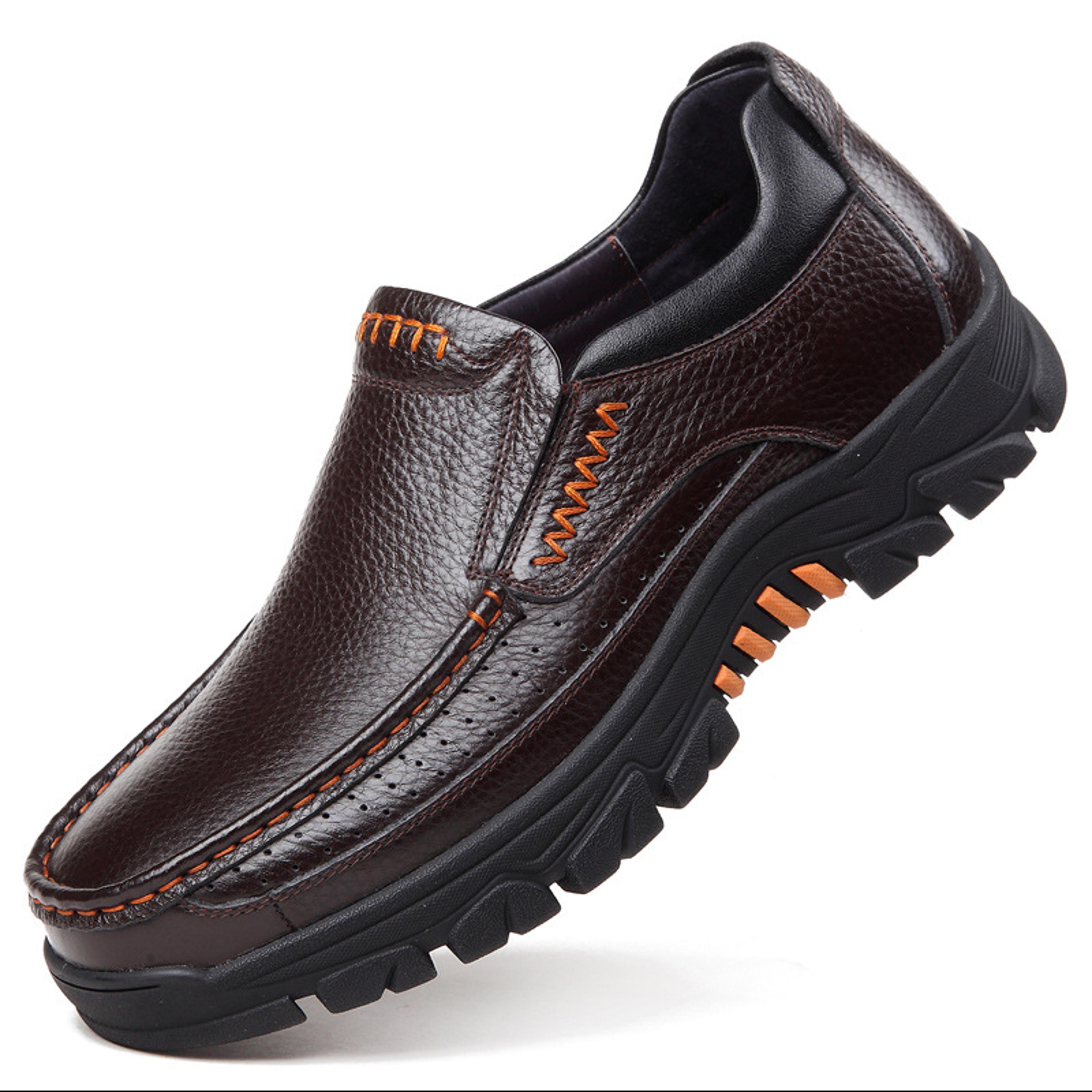 Soft Cowhide Mens Casual Shoes Genuine Leather Shoes Men Loafers Slipon Thick Sole Brand Male Footw 6