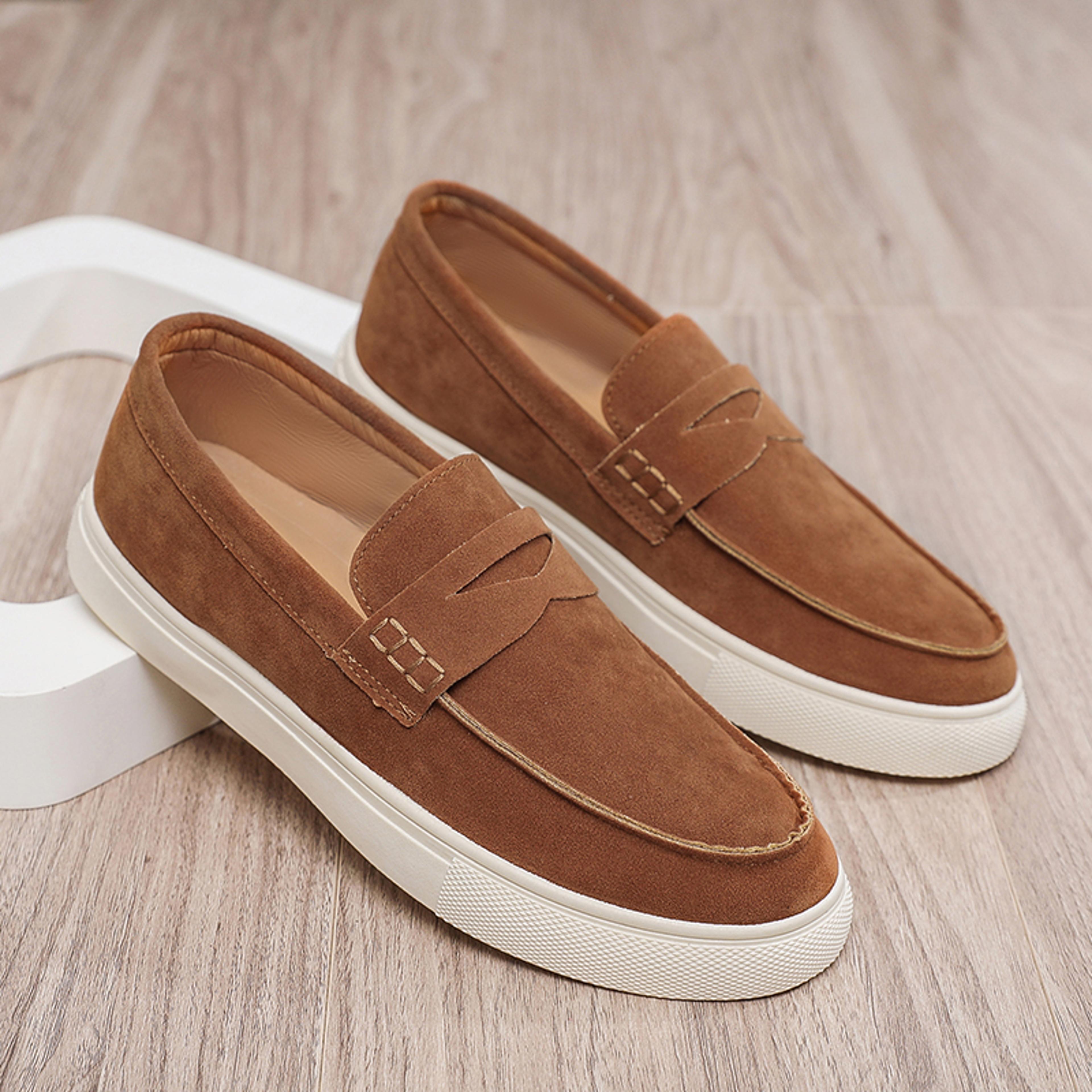 Classic Brown Loafers For Men Autumn Mens Suede Leather SlipOn Shoes Casual Walking Shoes Driving L 0