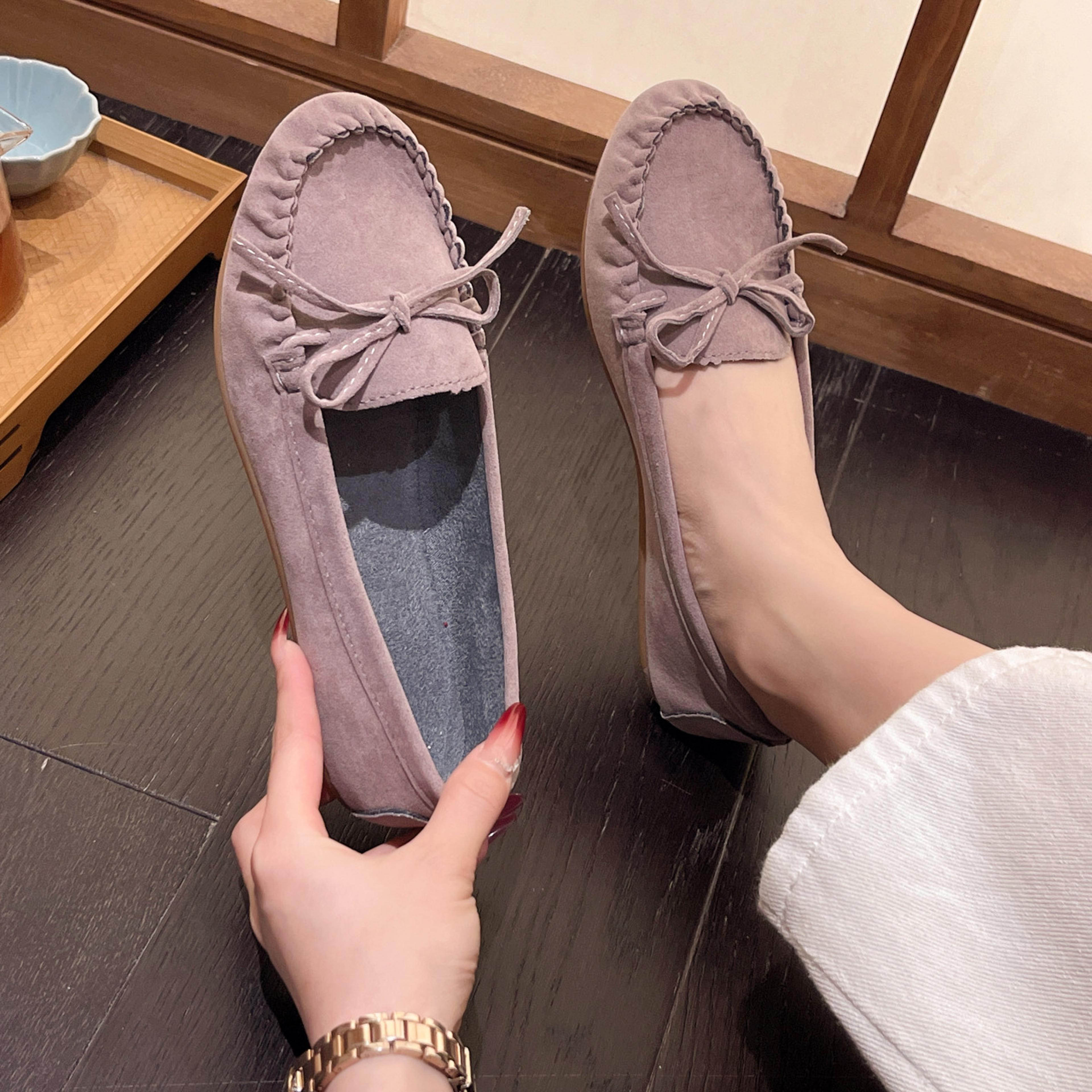 Brand Casual Flat Shoes For Women New Spring Autumn Loafers Slipon Ladies Flats Leather And Cashmer 8