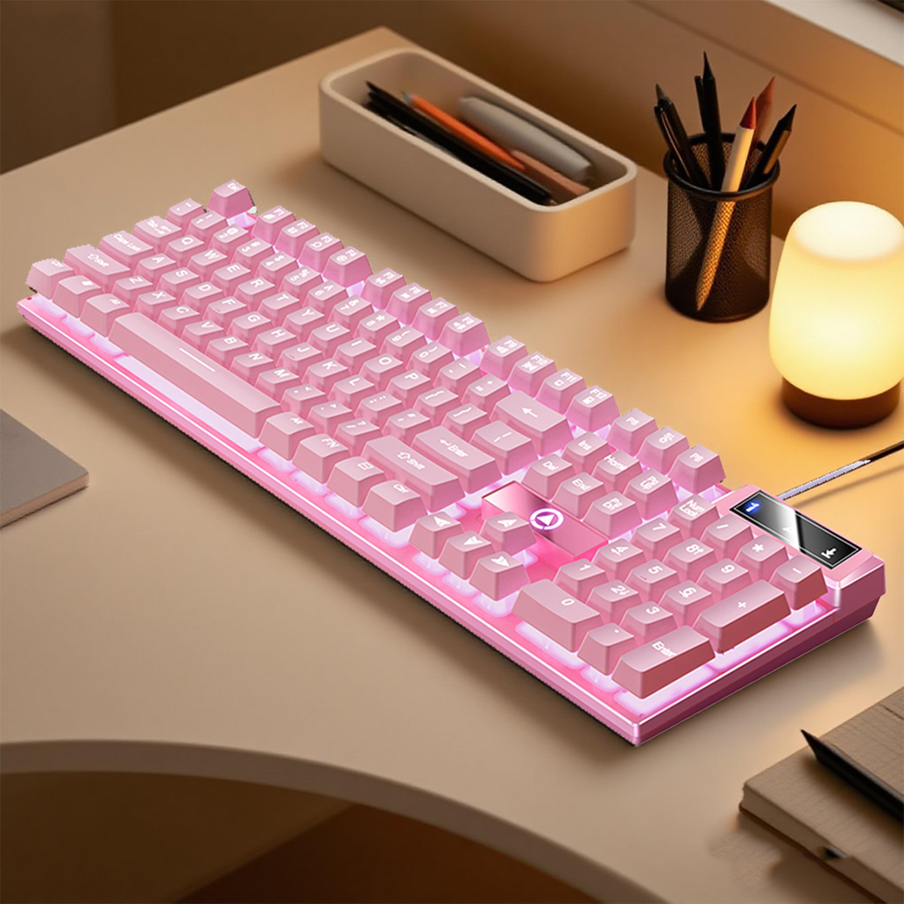 Low Profile Gamer Keyboard Wired Keyboard Gaming Laptop Desktops PC Computer Office Keyboards With  7
