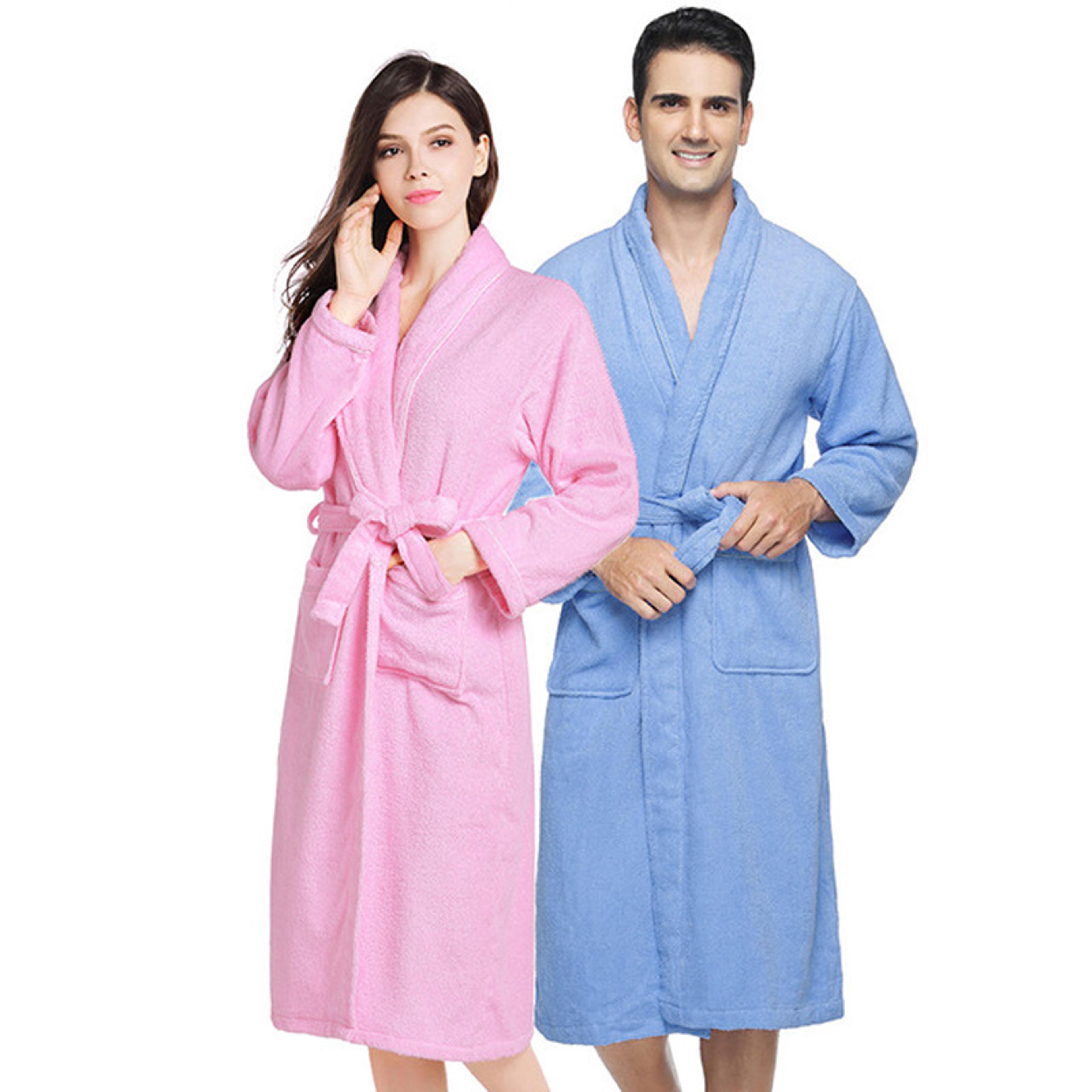 Unisex Cotton Robe Toweling Terry Soft Bathrobe For Men And Women Nightrobe Sleepwear For Lovers Ca 0