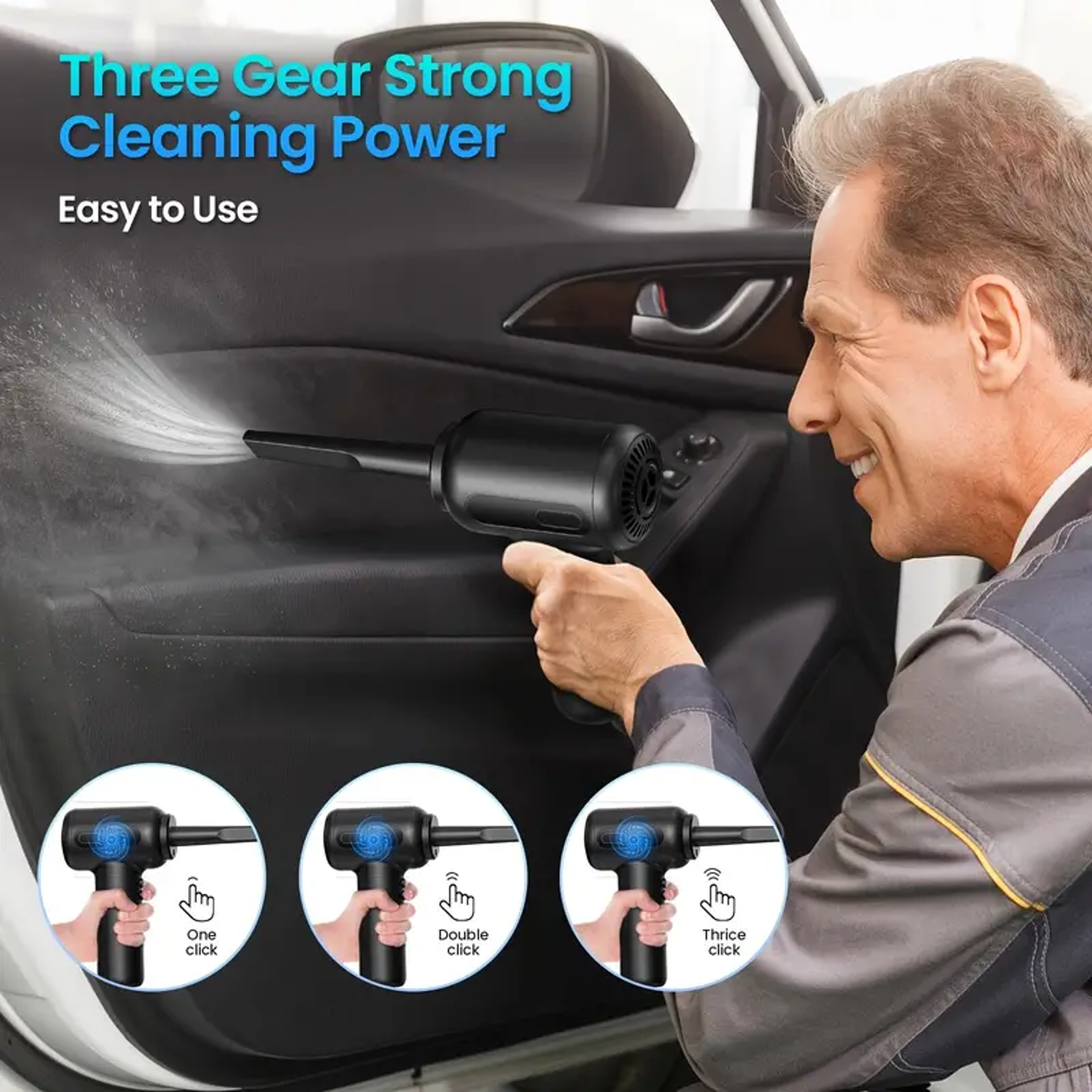 Rechargeable Compressed Air Duster Cordless Dust Blower For Cleaning Computer Keyboard Sofa And Ele 1