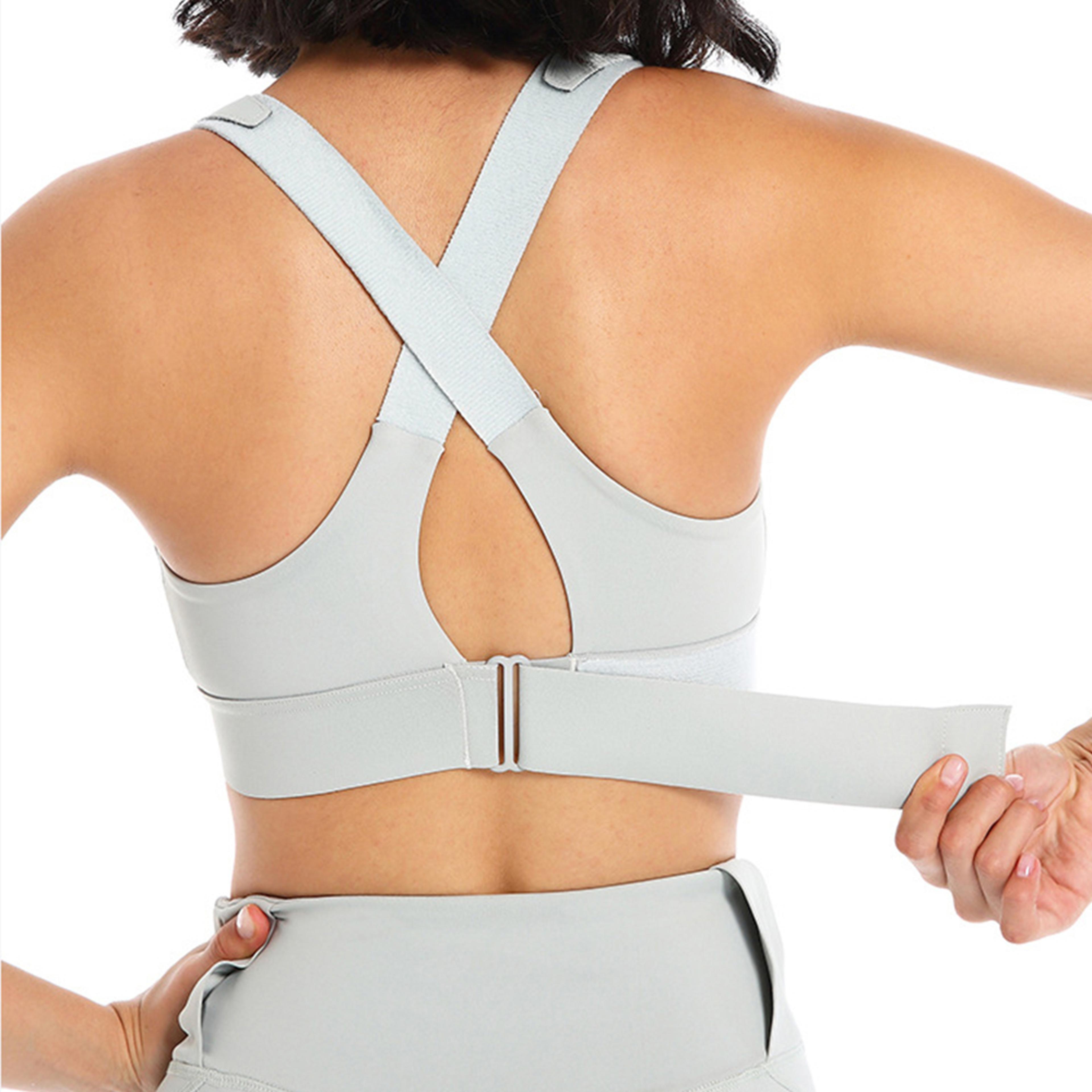Shockproof Gym Fitness Athletic Brassiere Women Yoga Vest Front Zipper Sports Bras Tights Crop Top 2