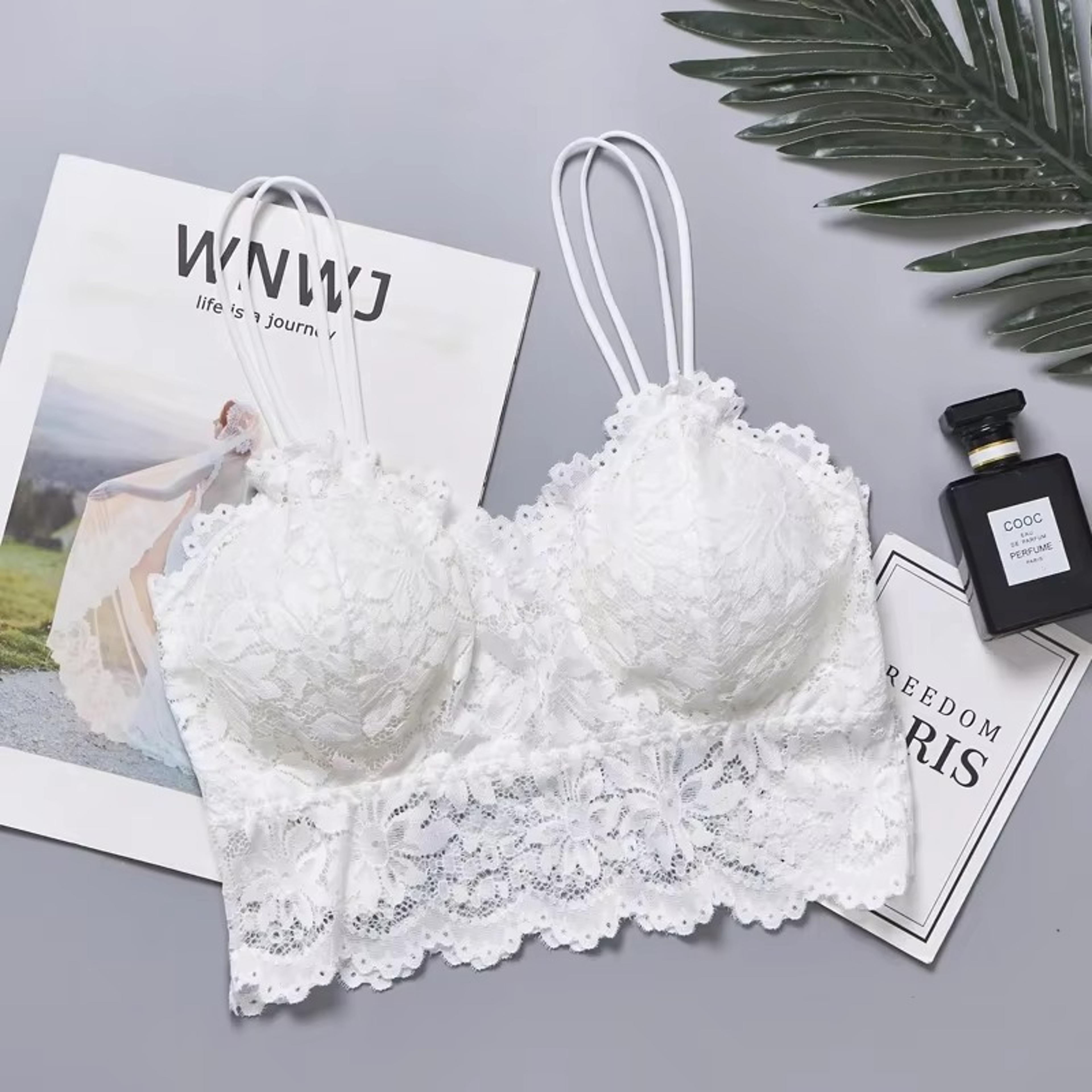 Sexy Womens Lace Bra Hollow Out Flower Underwear Wireless Push Up Bralette Padded Breathable Strap  9
