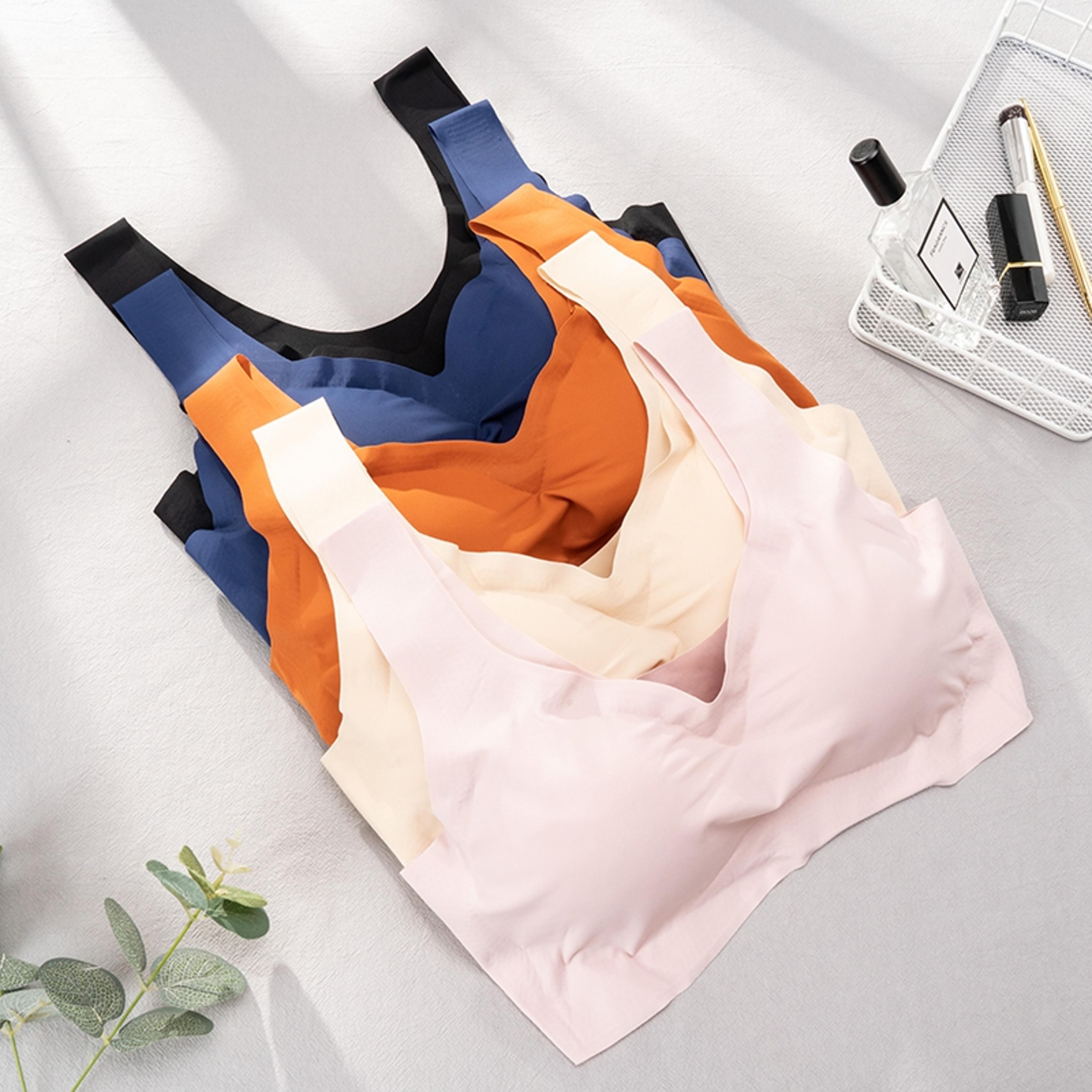 Seamless Ice Silk Bra Vest Women Push Up Underwear Padded Bralette Soft Lingerie Sleep Top Supporti 1