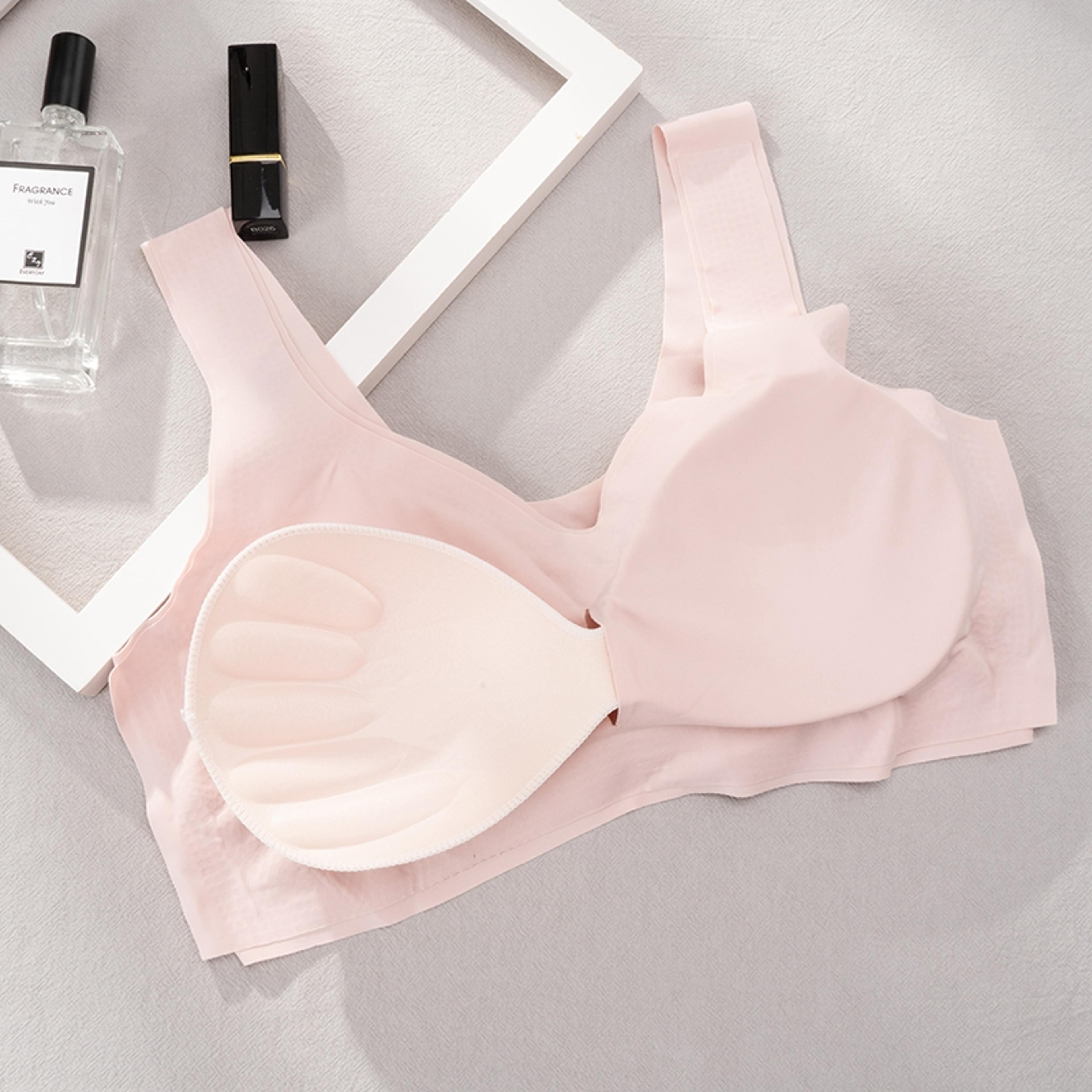 Seamless Ice Silk Bra Vest Women Push Up Underwear Padded Bralette Soft Lingerie Sleep Top Supporti 2