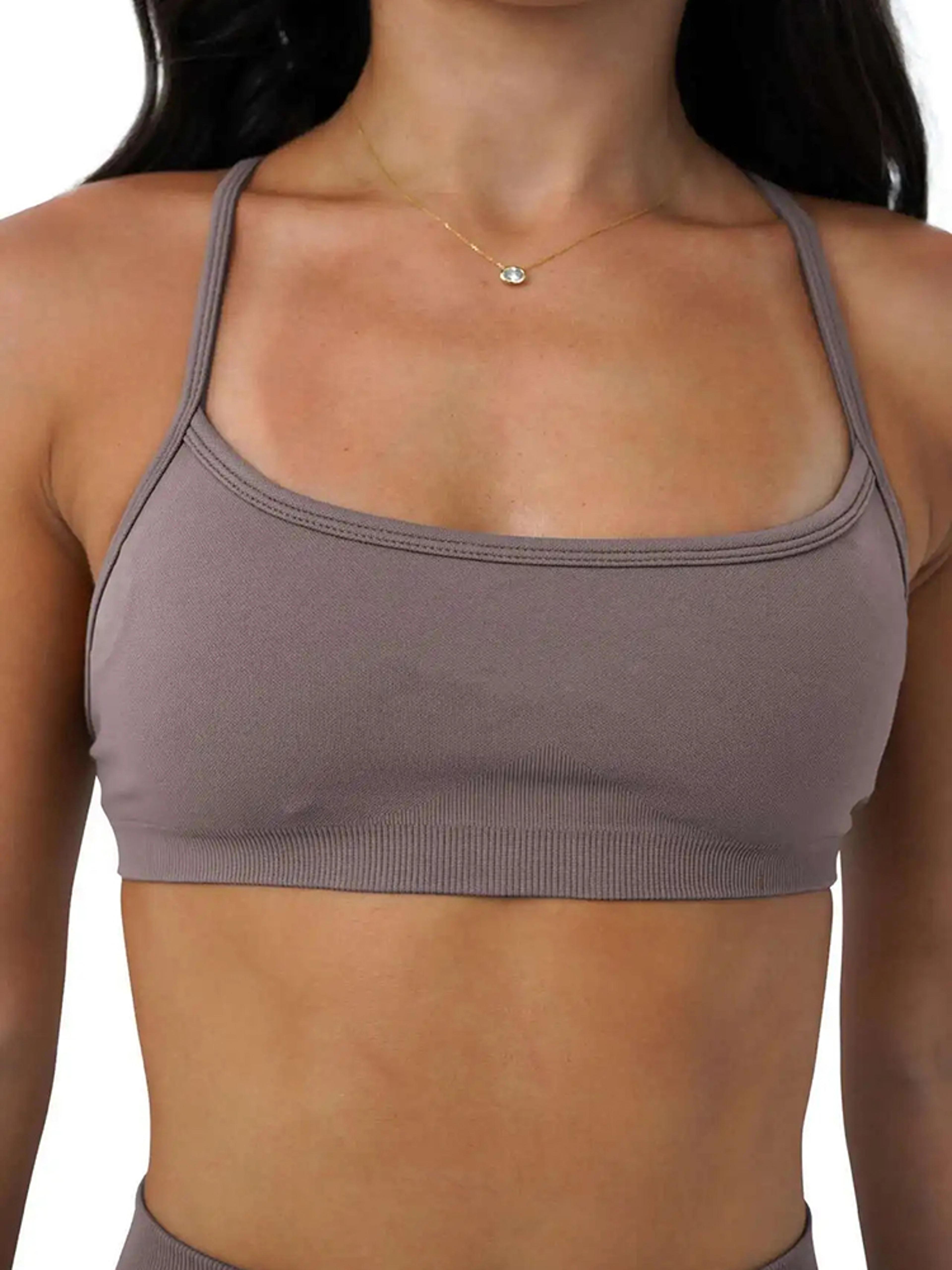 Women Seamless Sports Bra Yoga Top Back Cross Fitness Bra Gym Active Wear Workout Pushup Running Un 2
