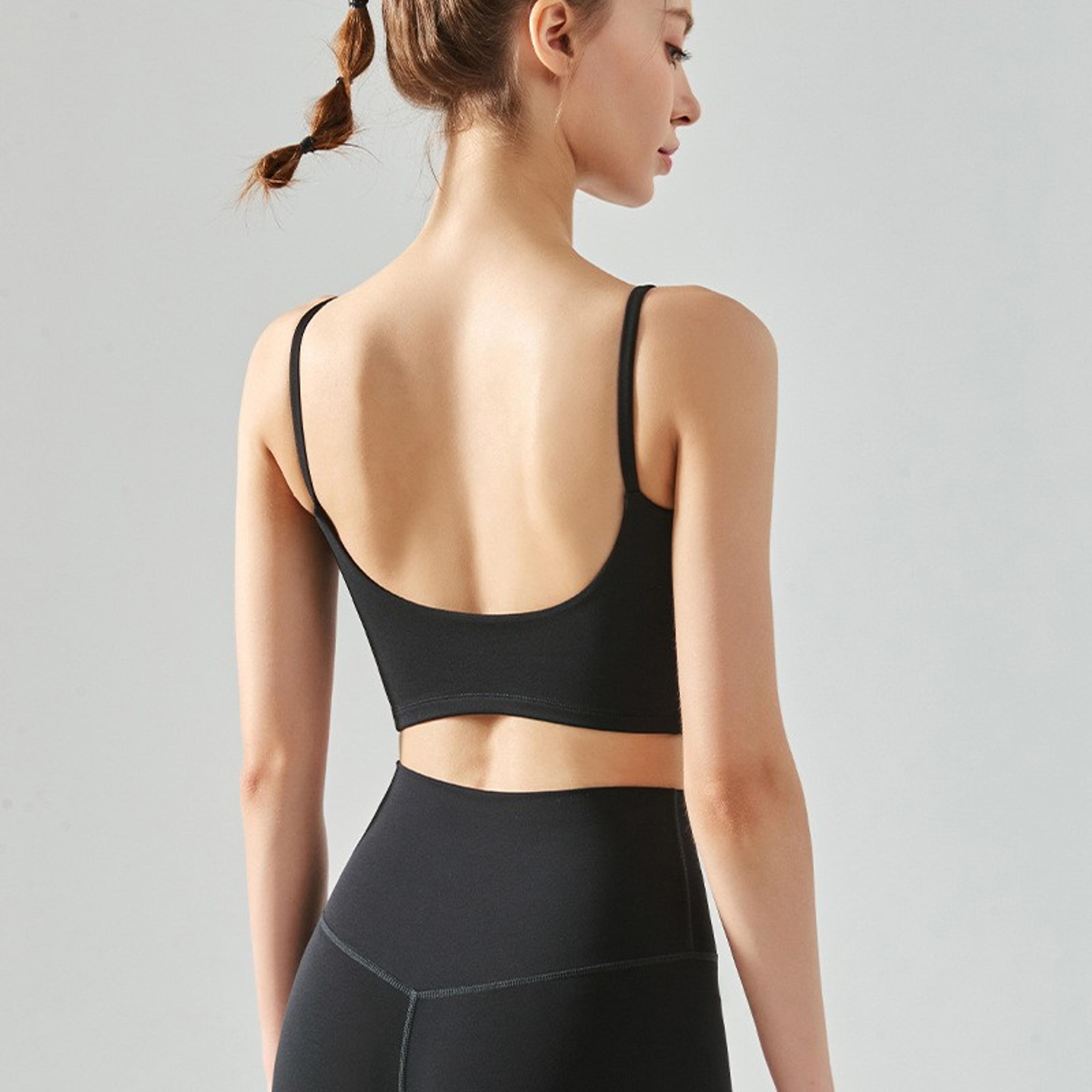 Breathable Sports Bra Top For Women Push Up Fixed Padded Gym Bra Yoga Fitness Vest Running Sports U 2