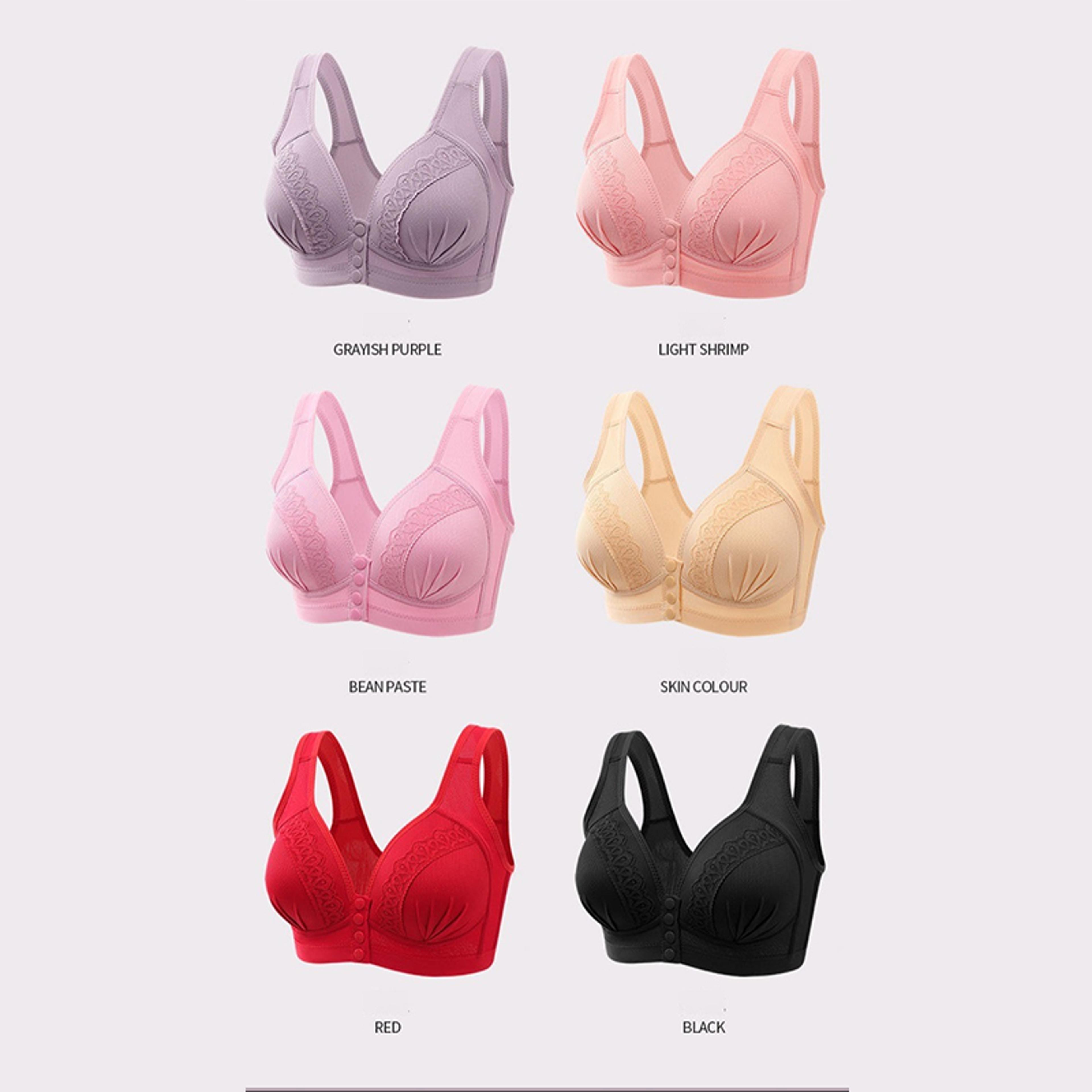 Breathable Comfortable Underwire Bra For Middleaged Moms Large Size Front Button Nursing Bra 4