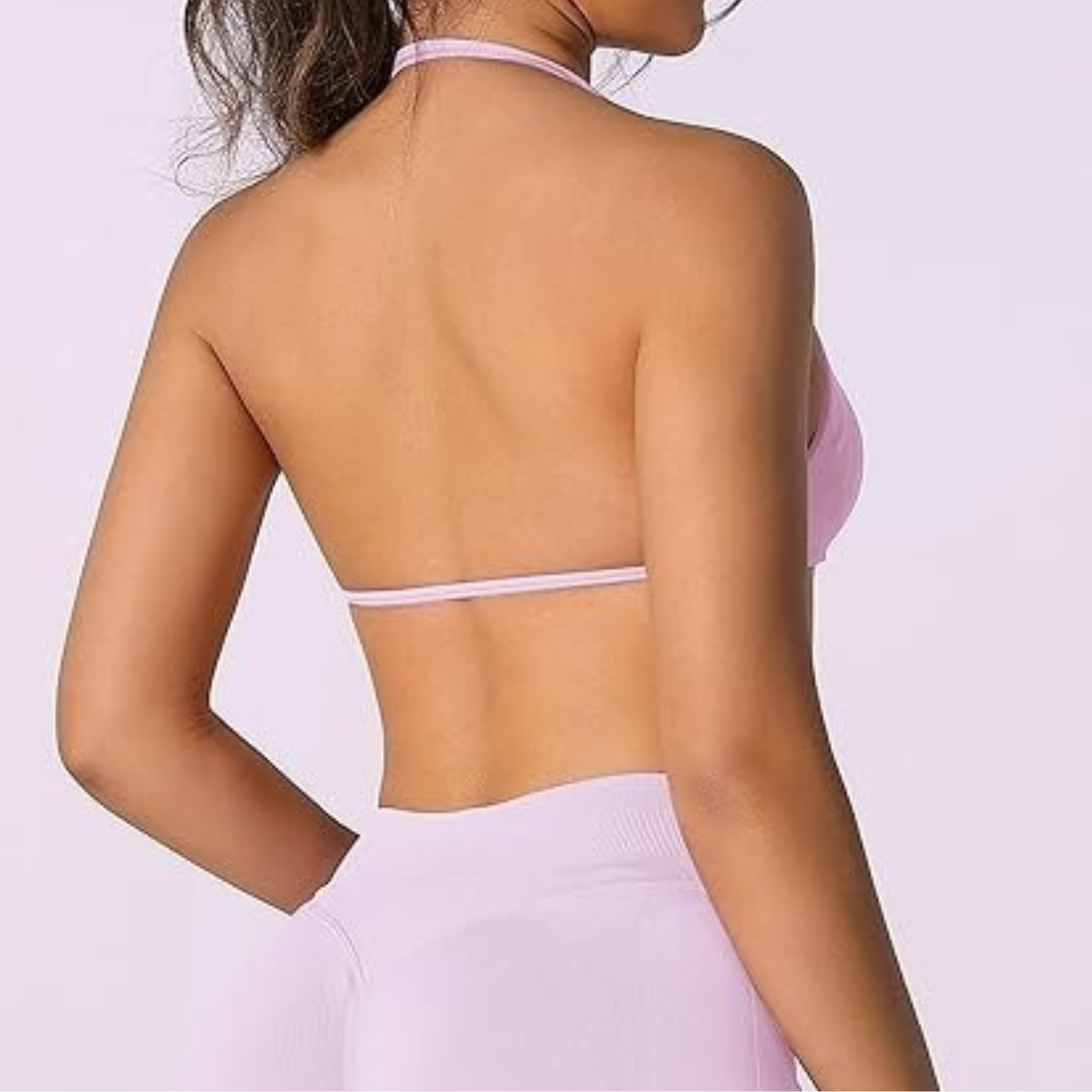 Sport Seamless Bras Scrunch Workout Yoga Tank High Support Thin Strap Halter Strappy Bra Top Women 2