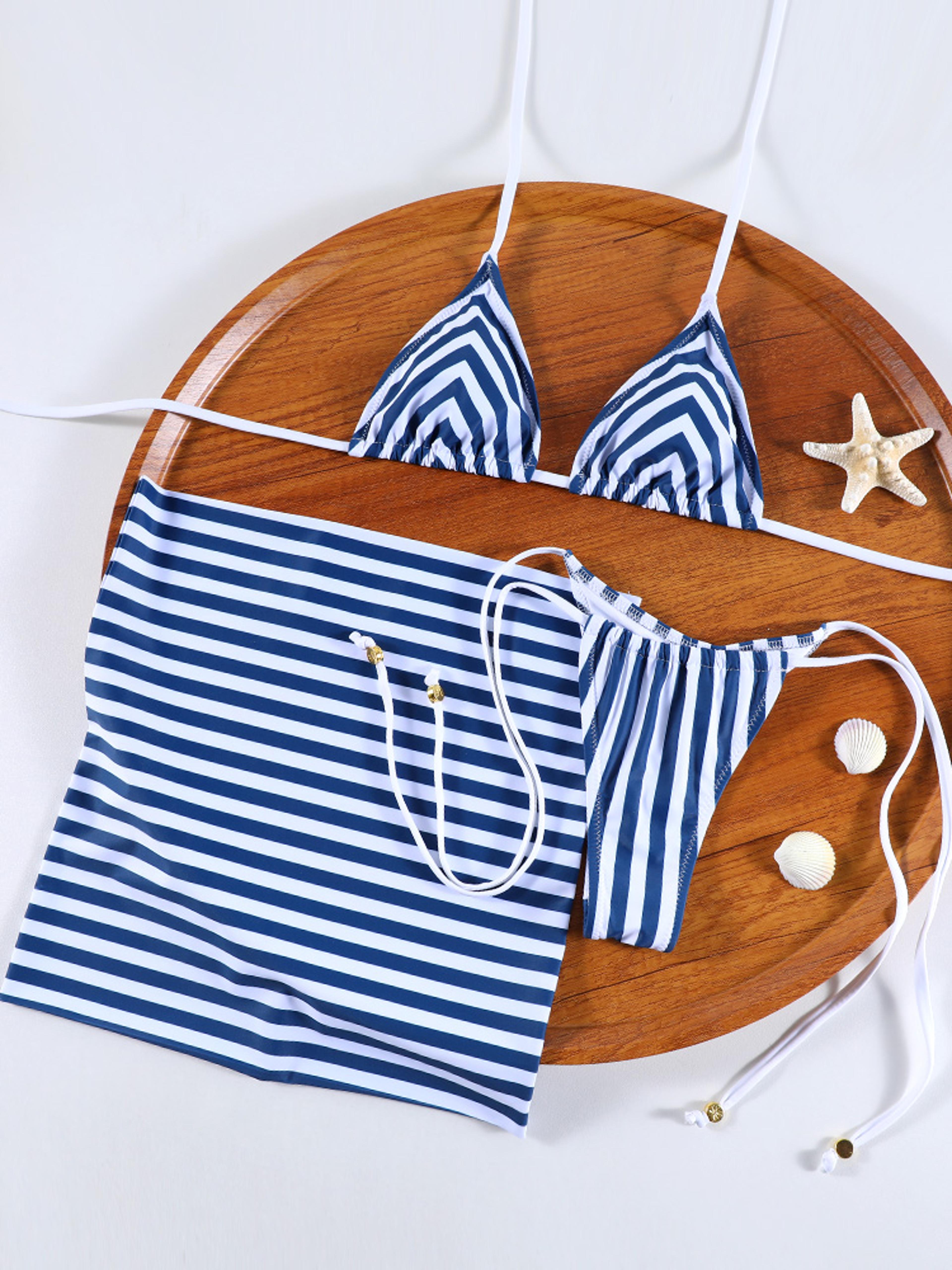 Sexy Beach Wear Brazilian Biquini Women Striped Swimsuit New Arrival Triangle Bikini Micro Swimwear