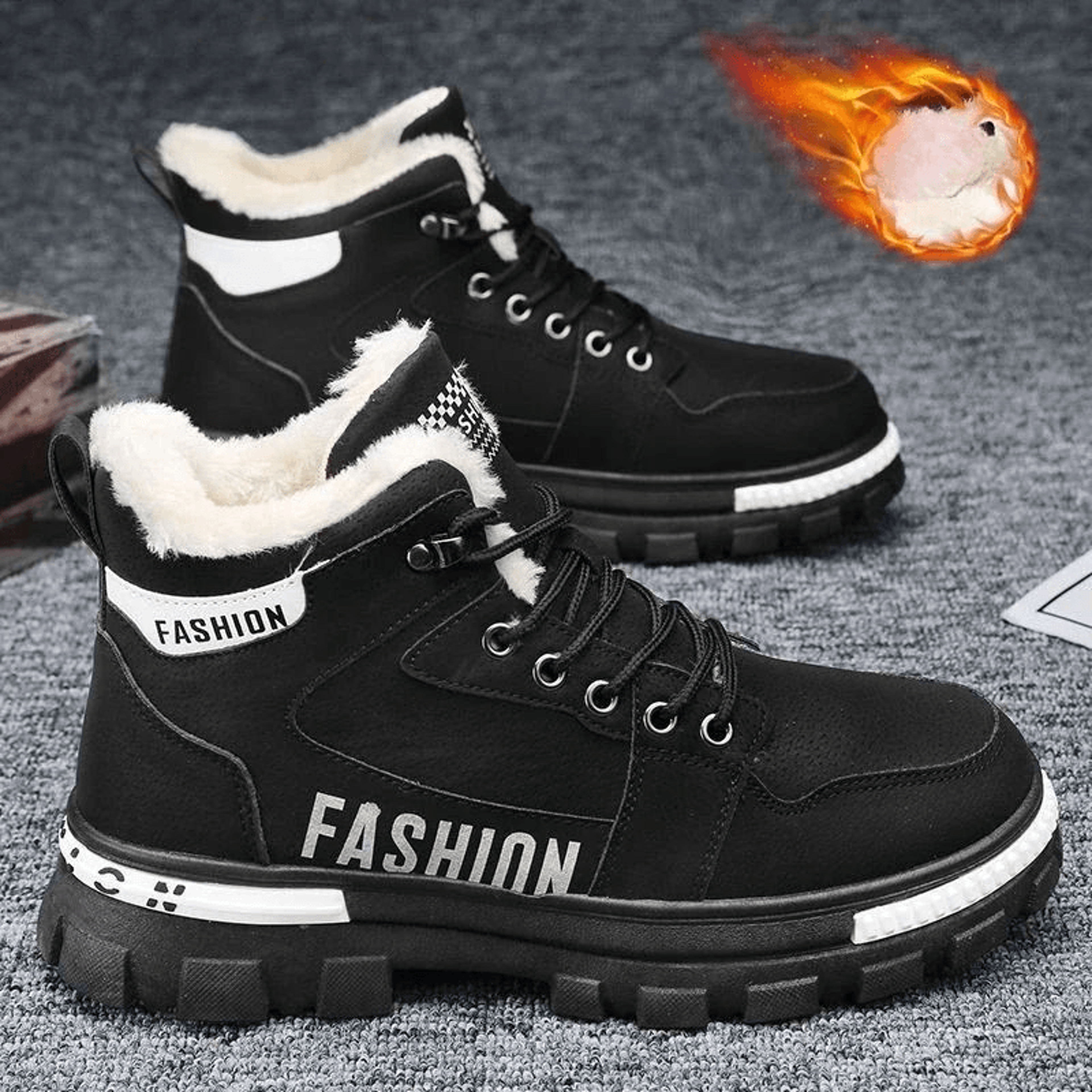 Mens Snow Boots Warm AntiSlip Winter Work Boots For Outdoor Comfort 1