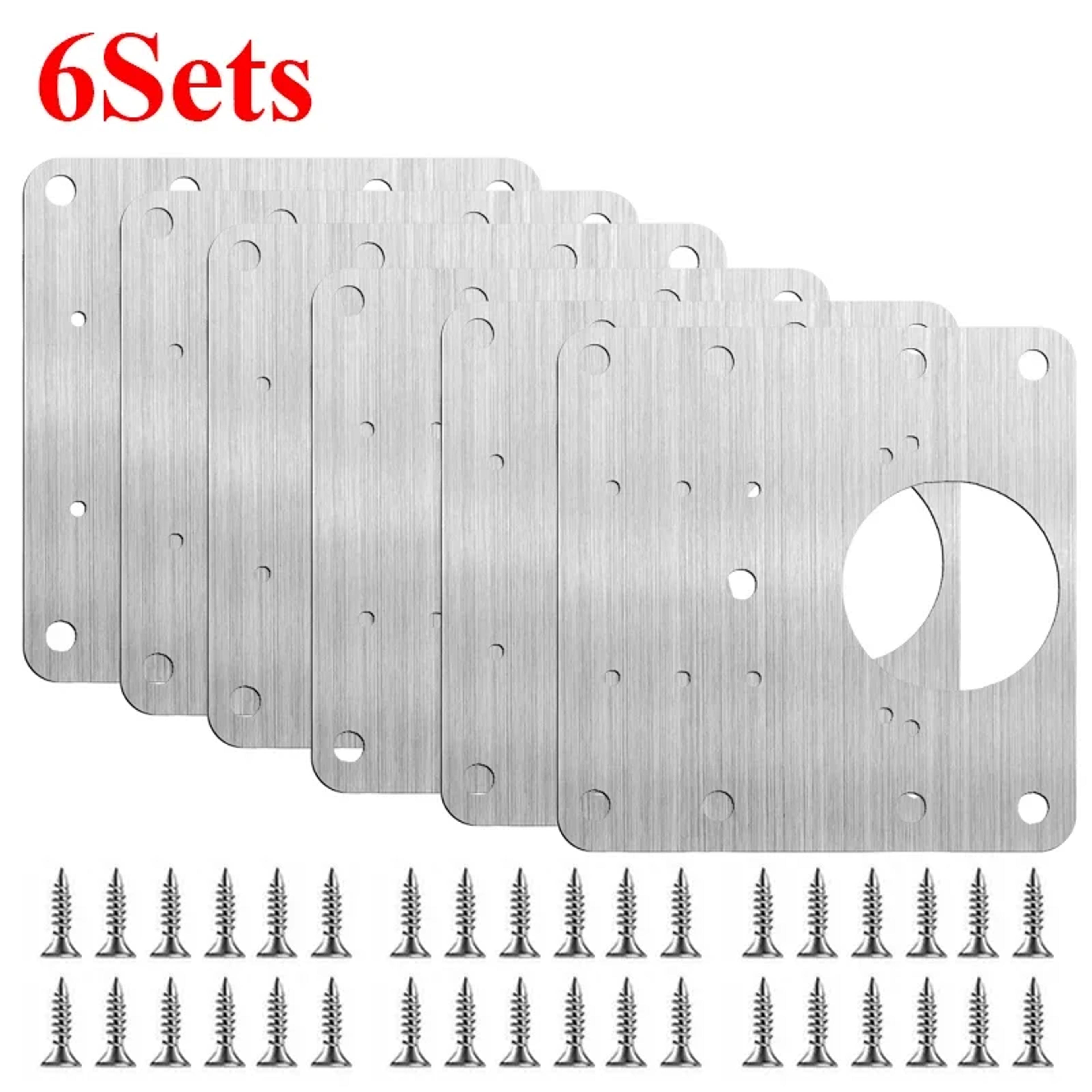 Kitchen Cupboard Hinge Repair Kit With Strong Brace Brackets And Screws 8