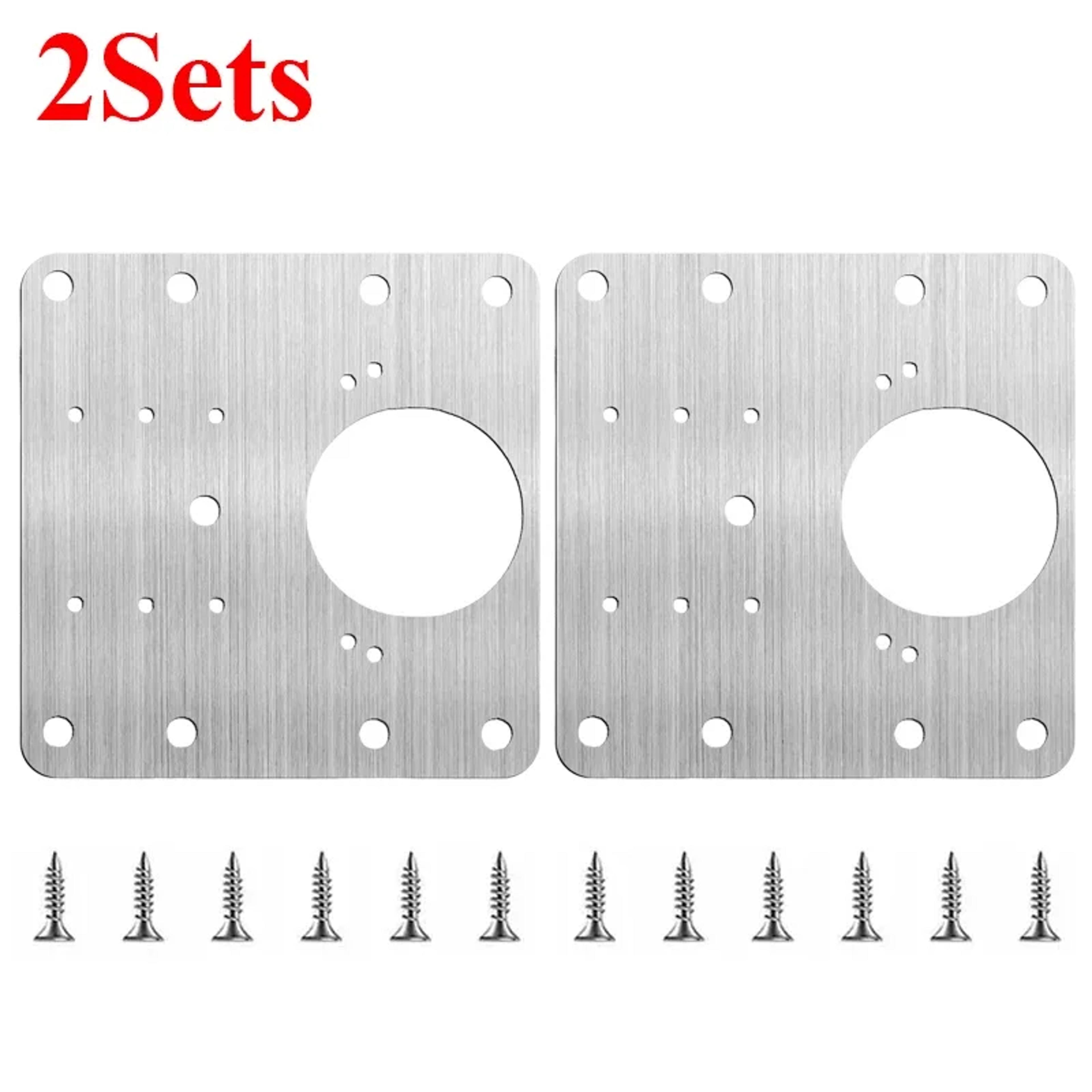 Kitchen Cupboard Hinge Repair Kit With Strong Brace Brackets And Screws 9