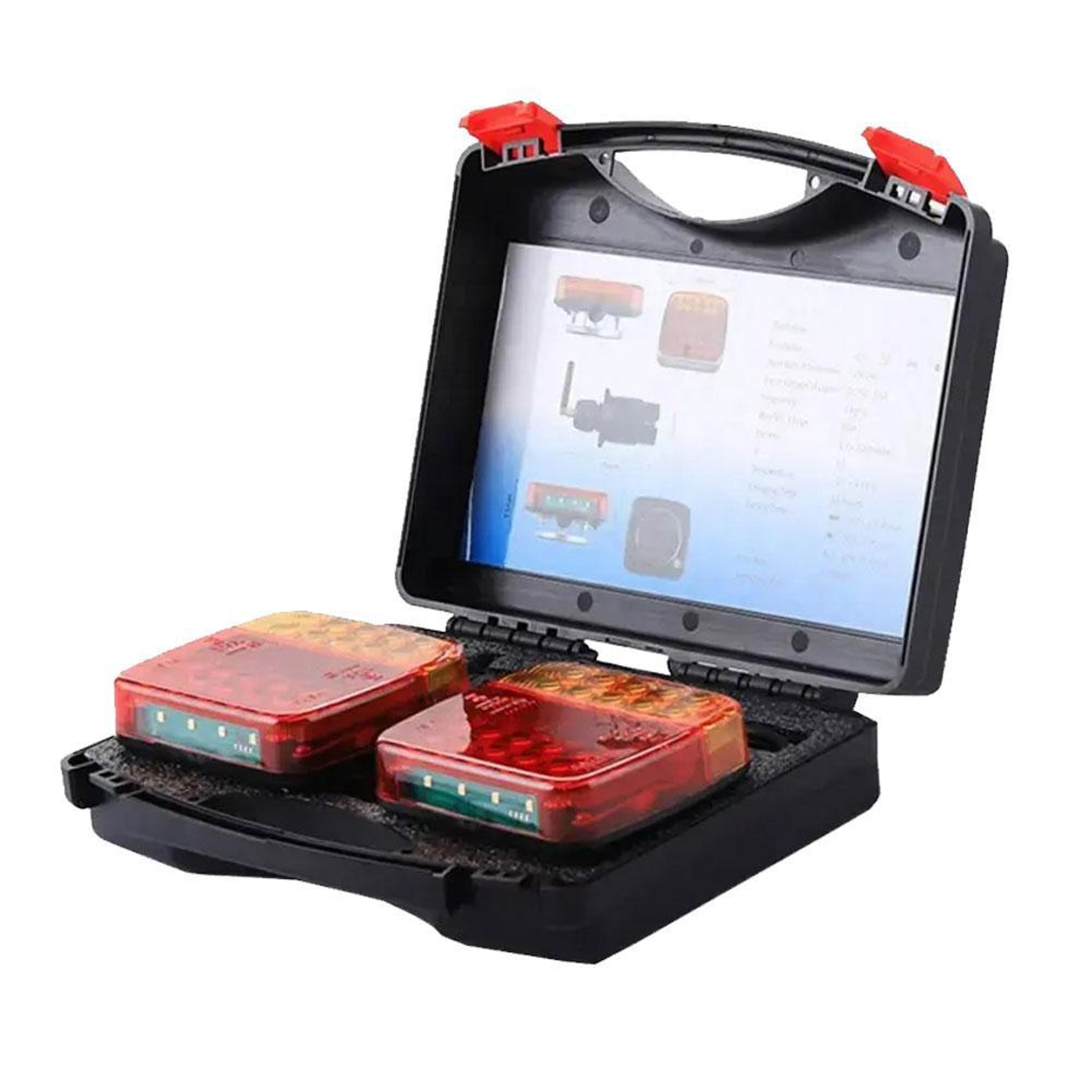 LED Trailer Rear Tail Turn Signal Lamp Rechargeable Wireless Brake Lights Reflective Lens Truck Tai
